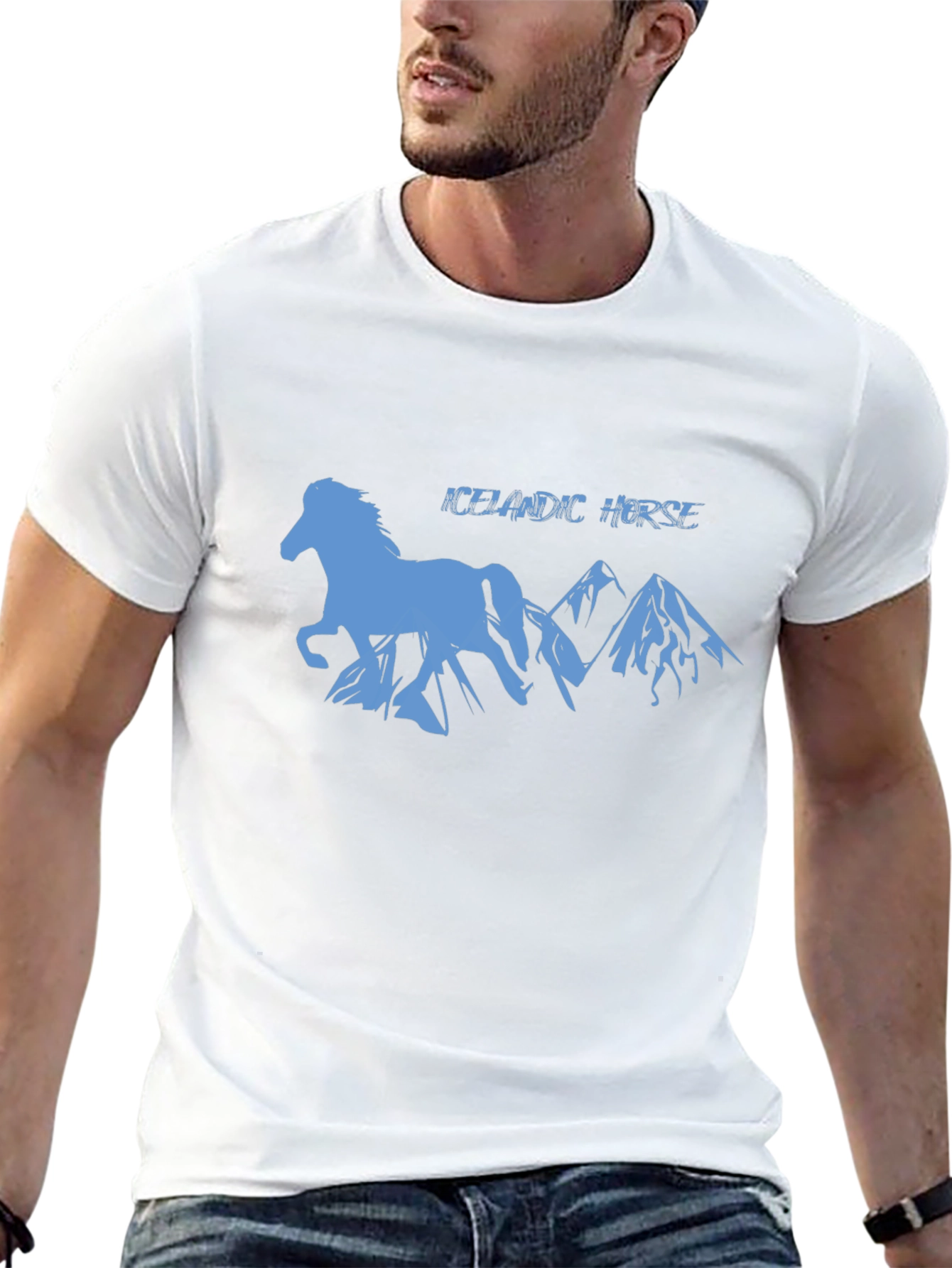 Icelandic Horse Silhouette Graphic T-Shirt