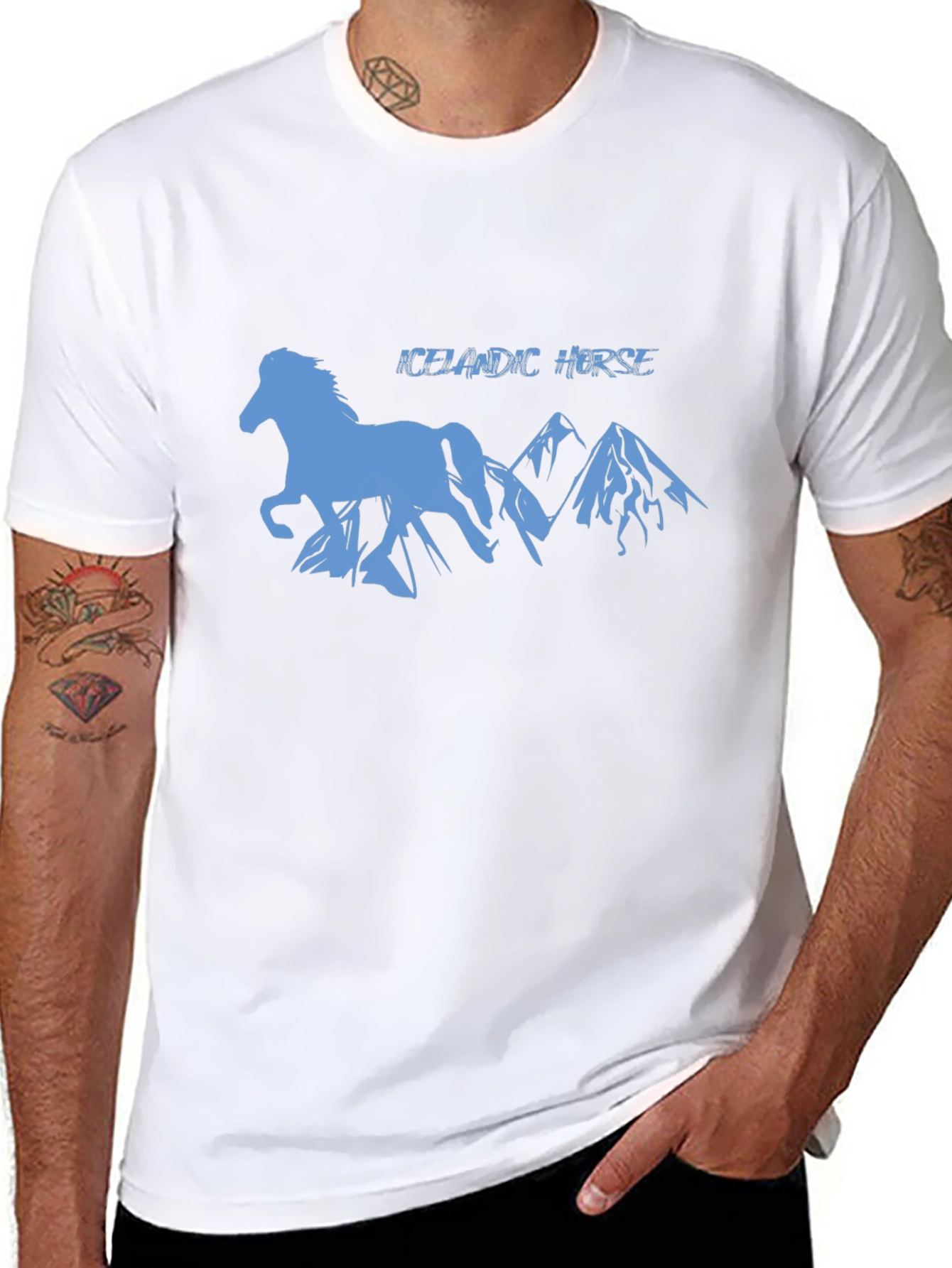Icelandic Horse Silhouette Graphic T-Shirt
