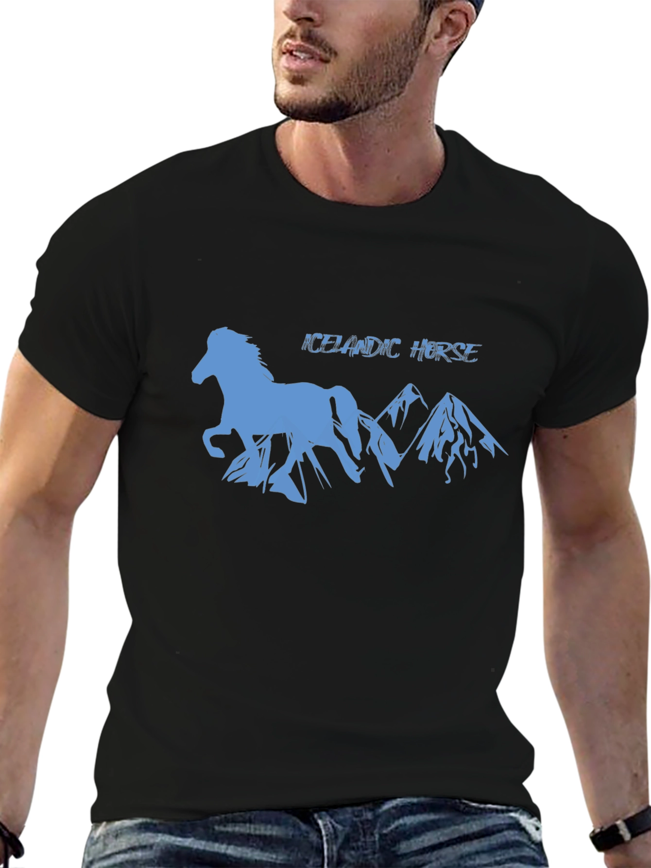 Icelandic Horse Silhouette Graphic T-Shirt