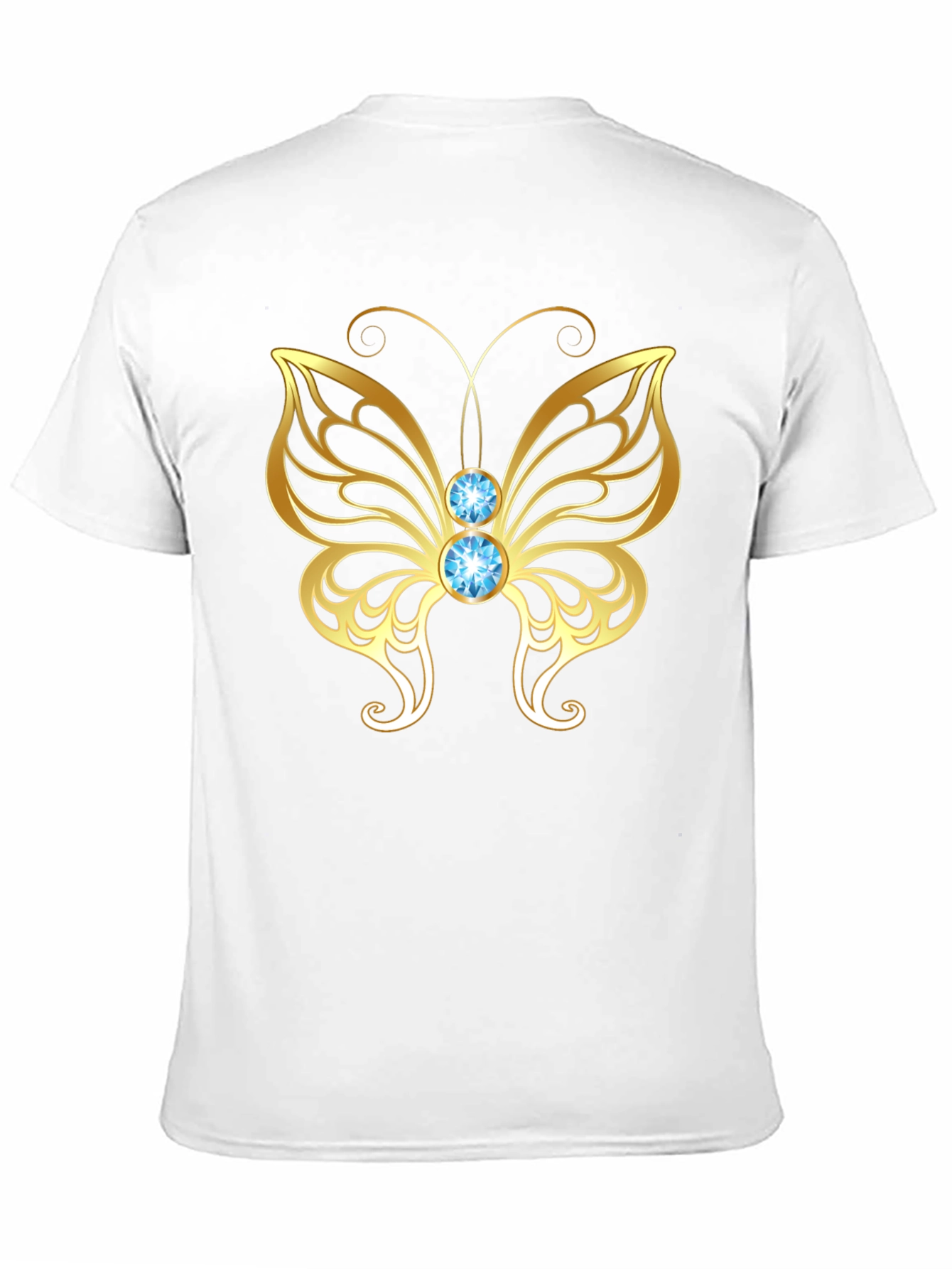 Gold Butterfly Graphic Tee - Stylish Mens Black T-Shirt