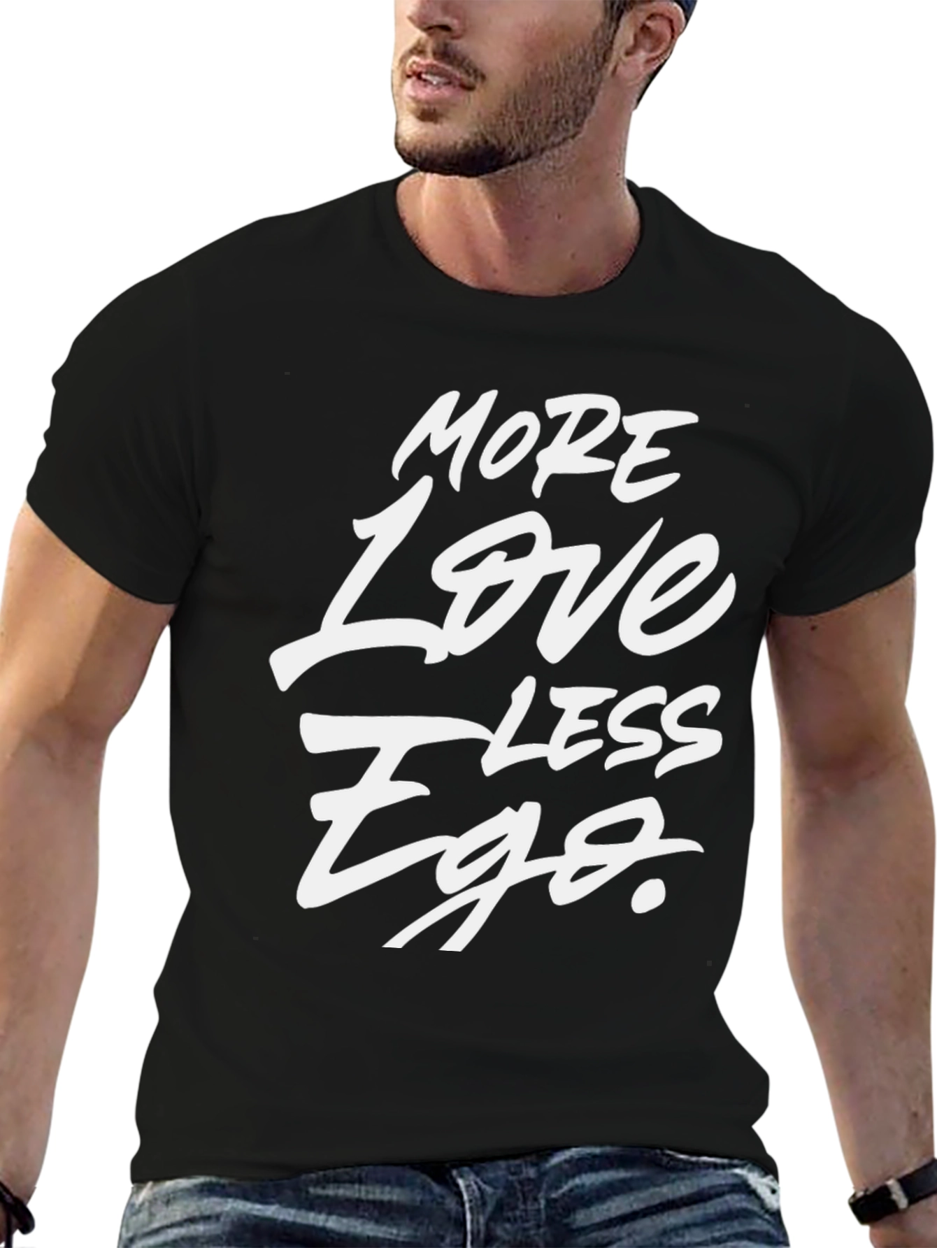 More Love Less Ego Graphic Tee - Black