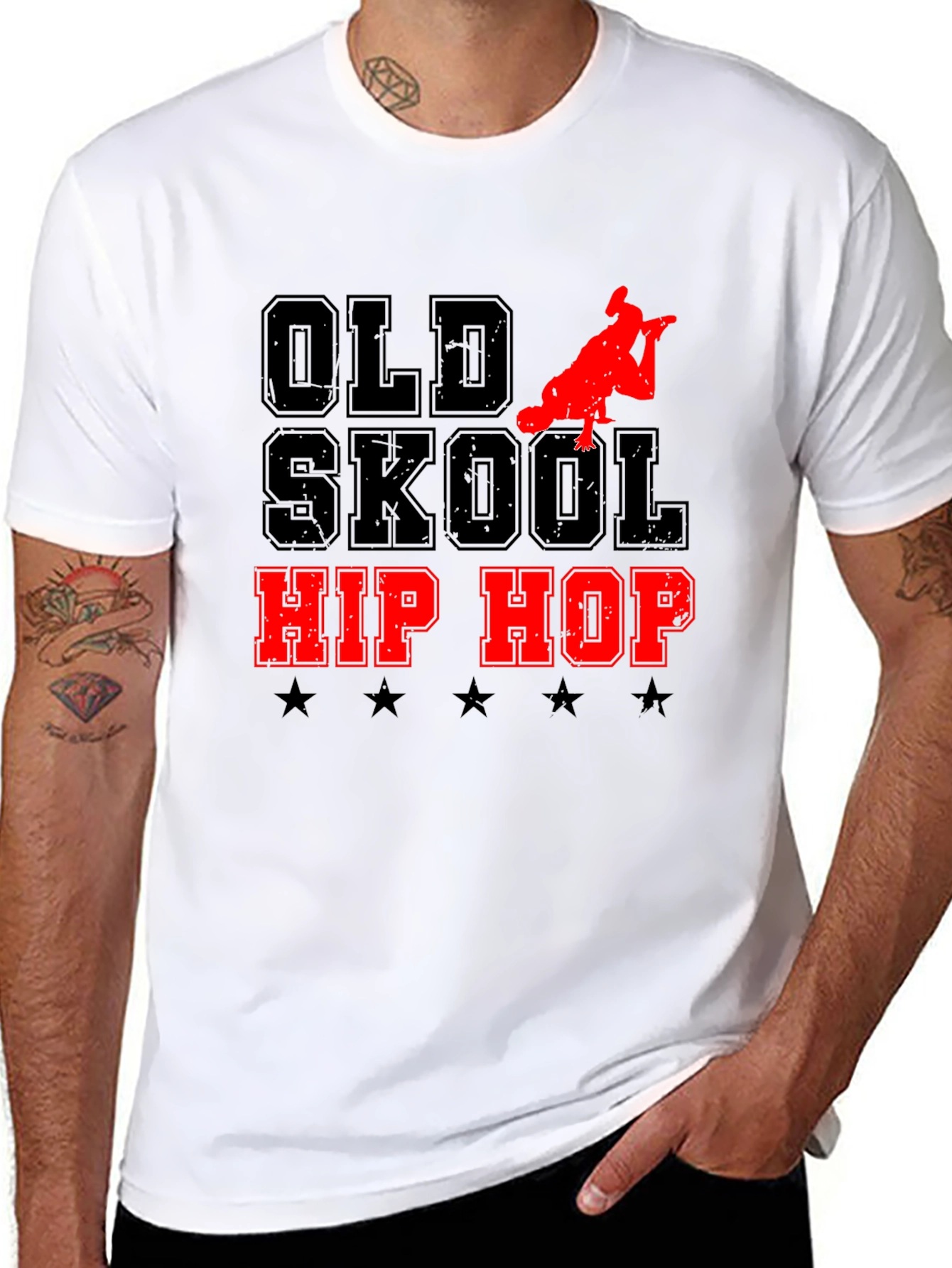 Old Skool Hip Hop Graphic Tee - Black