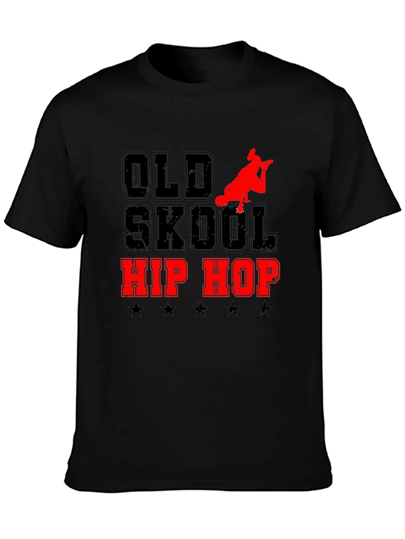 Old Skool Hip Hop Graphic Tee - Black