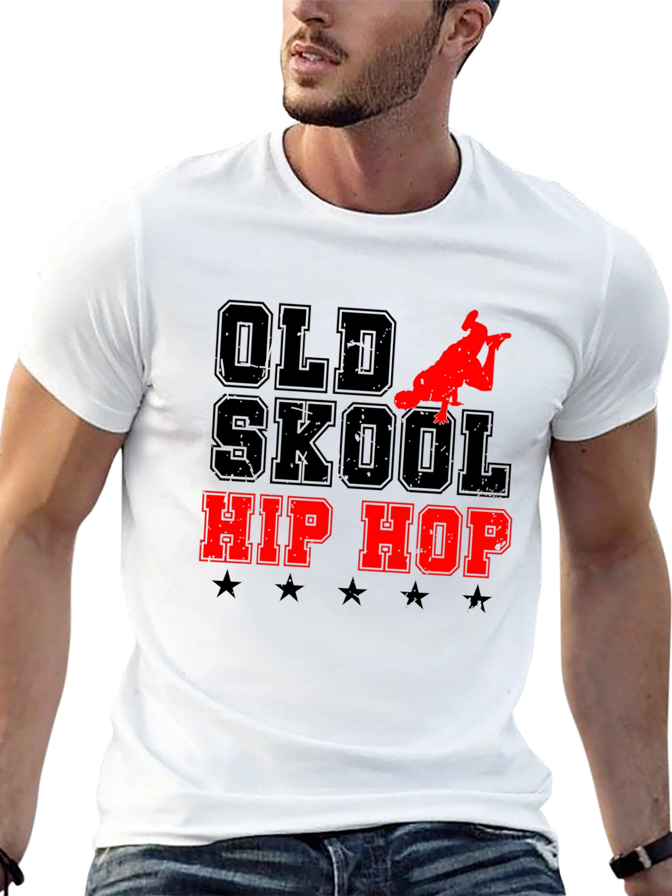 Old Skool Hip Hop Graphic Tee - Black