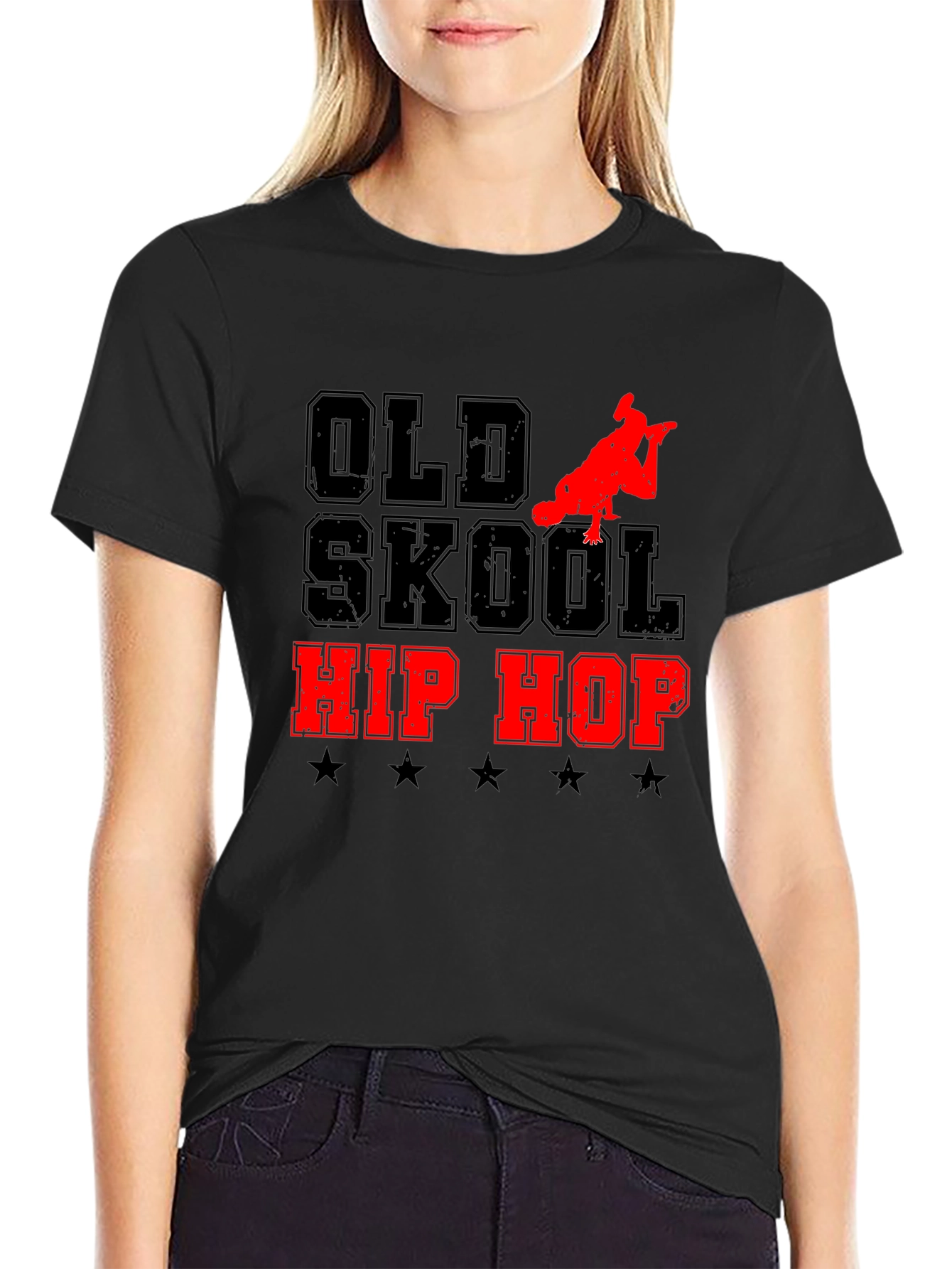 Old Skool Hip Hop Graphic Tee - Black