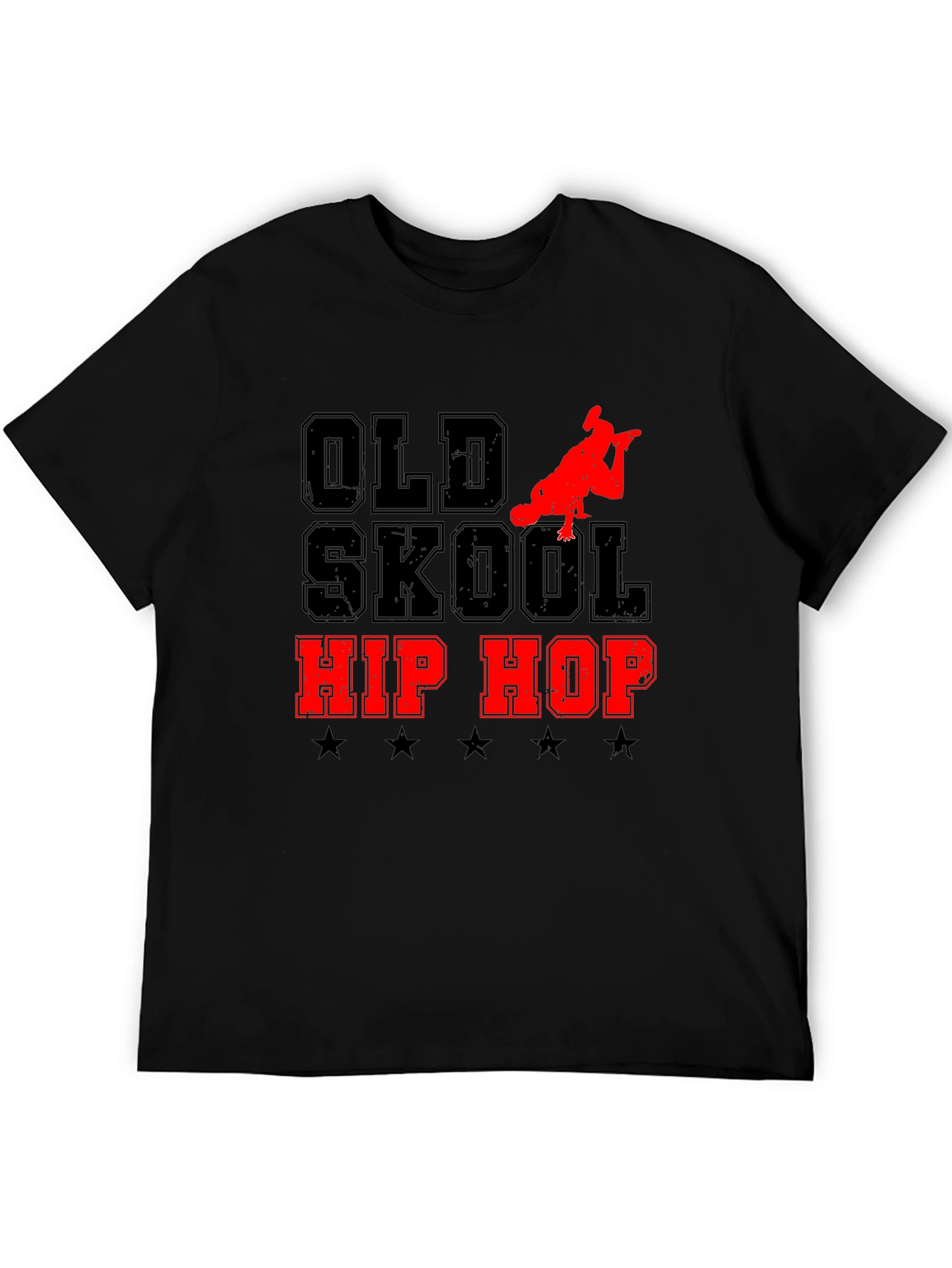 Old Skool Hip Hop Graphic Tee - Black