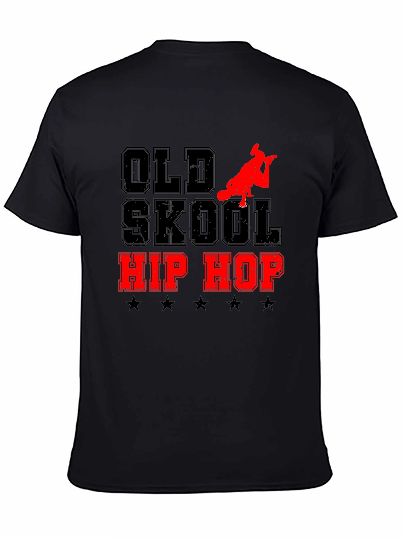 Old Skool Hip Hop Graphic Tee - Black