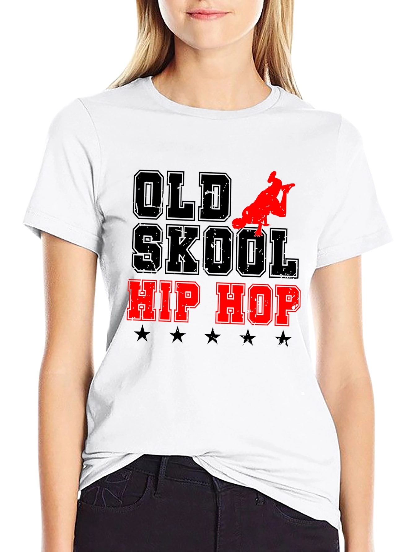 Old Skool Hip Hop Graphic Tee - Black
