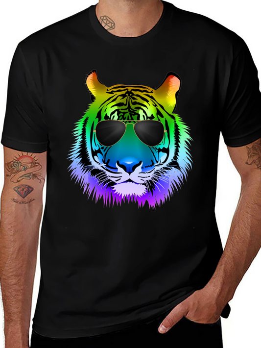 Rainbow Tiger Sunglasses Graphic Tee