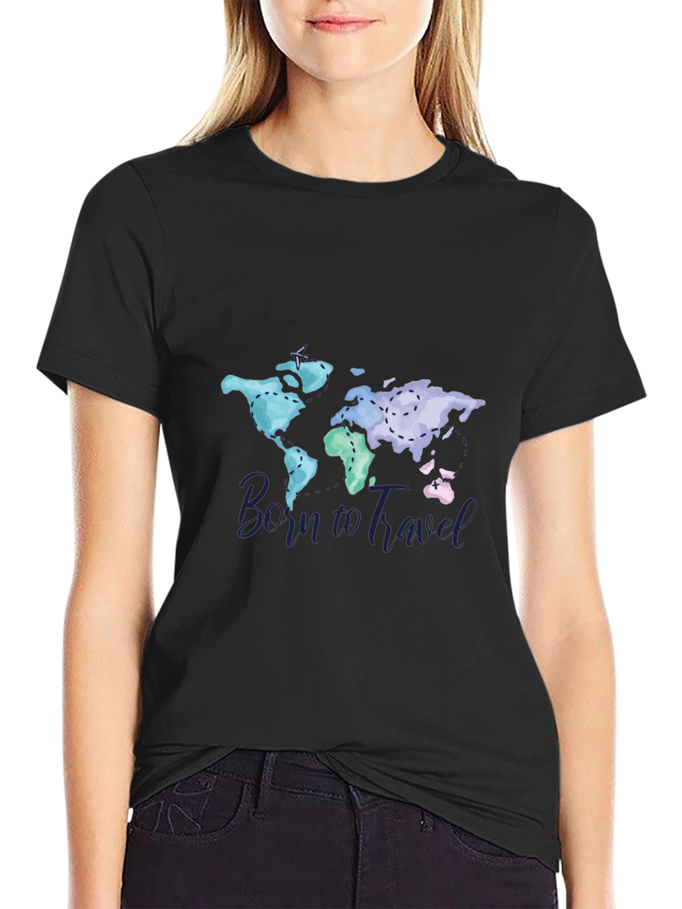 Born To Travel World Map Graphic Tee