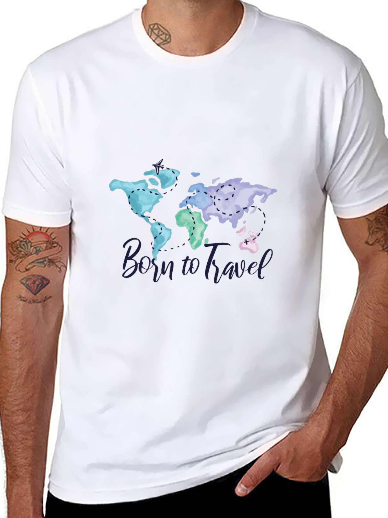 Born To Travel World Map Graphic Tee