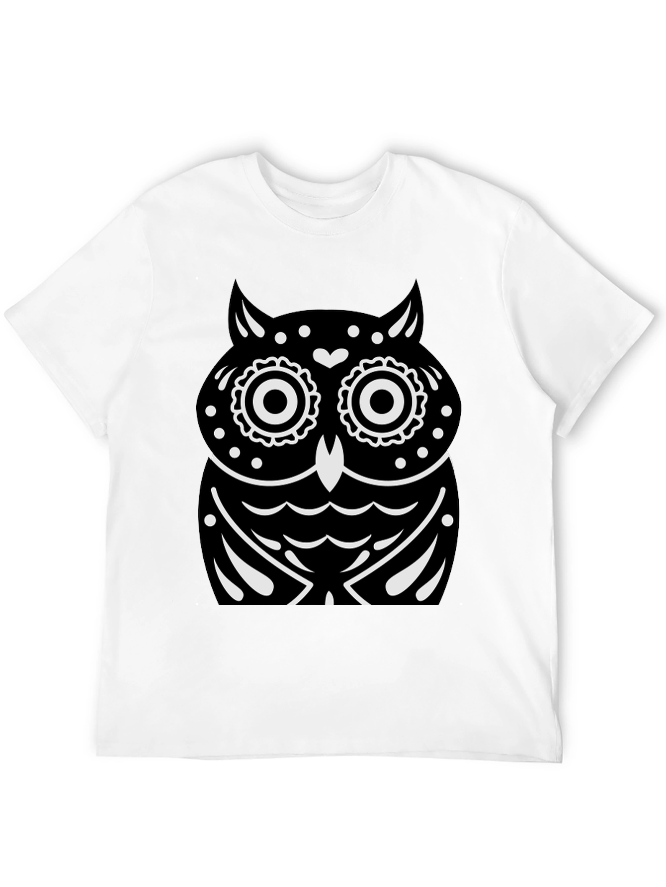 Black T-Shirt with Owl Graphic