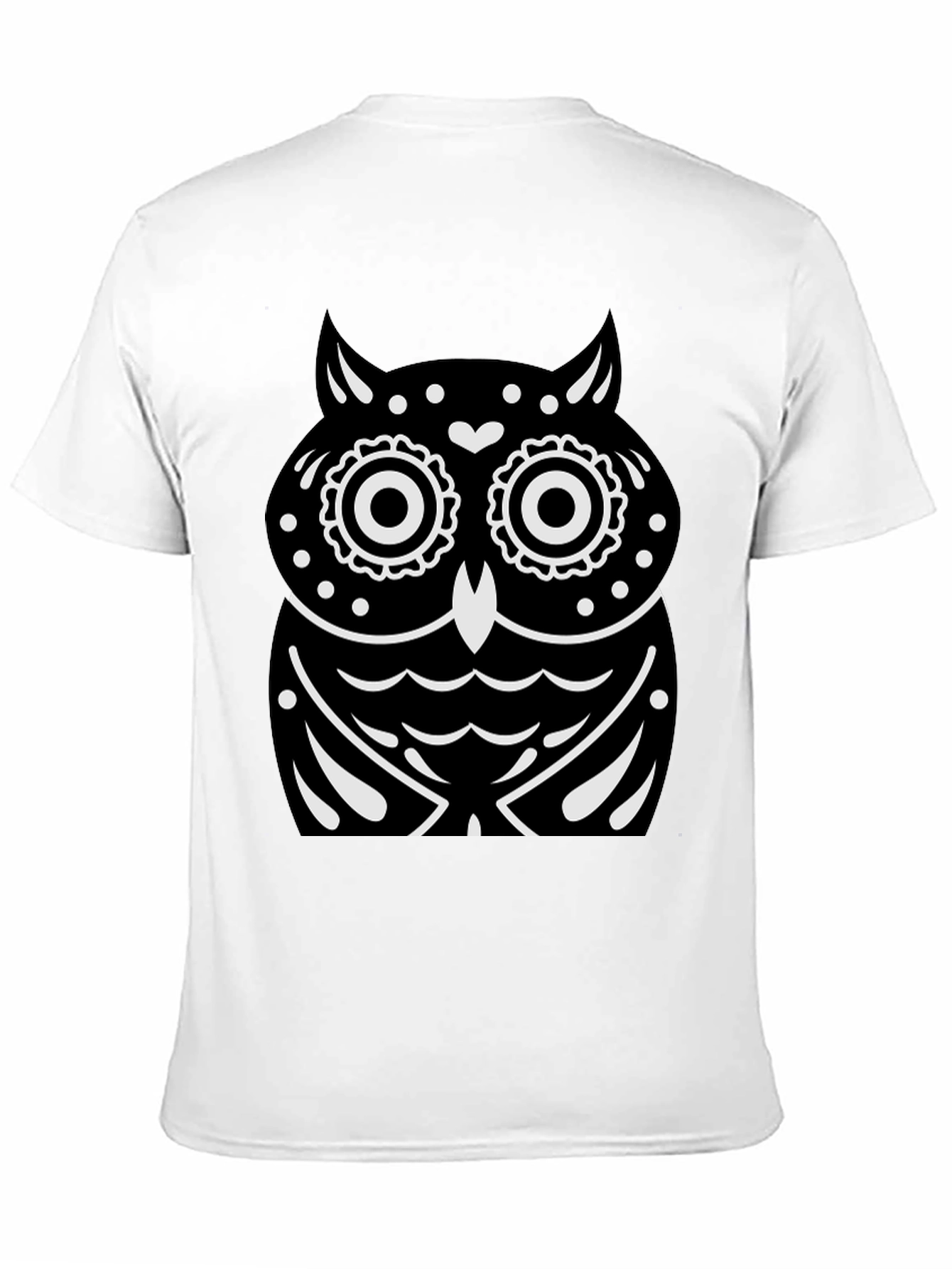 Black T-Shirt with Owl Graphic
