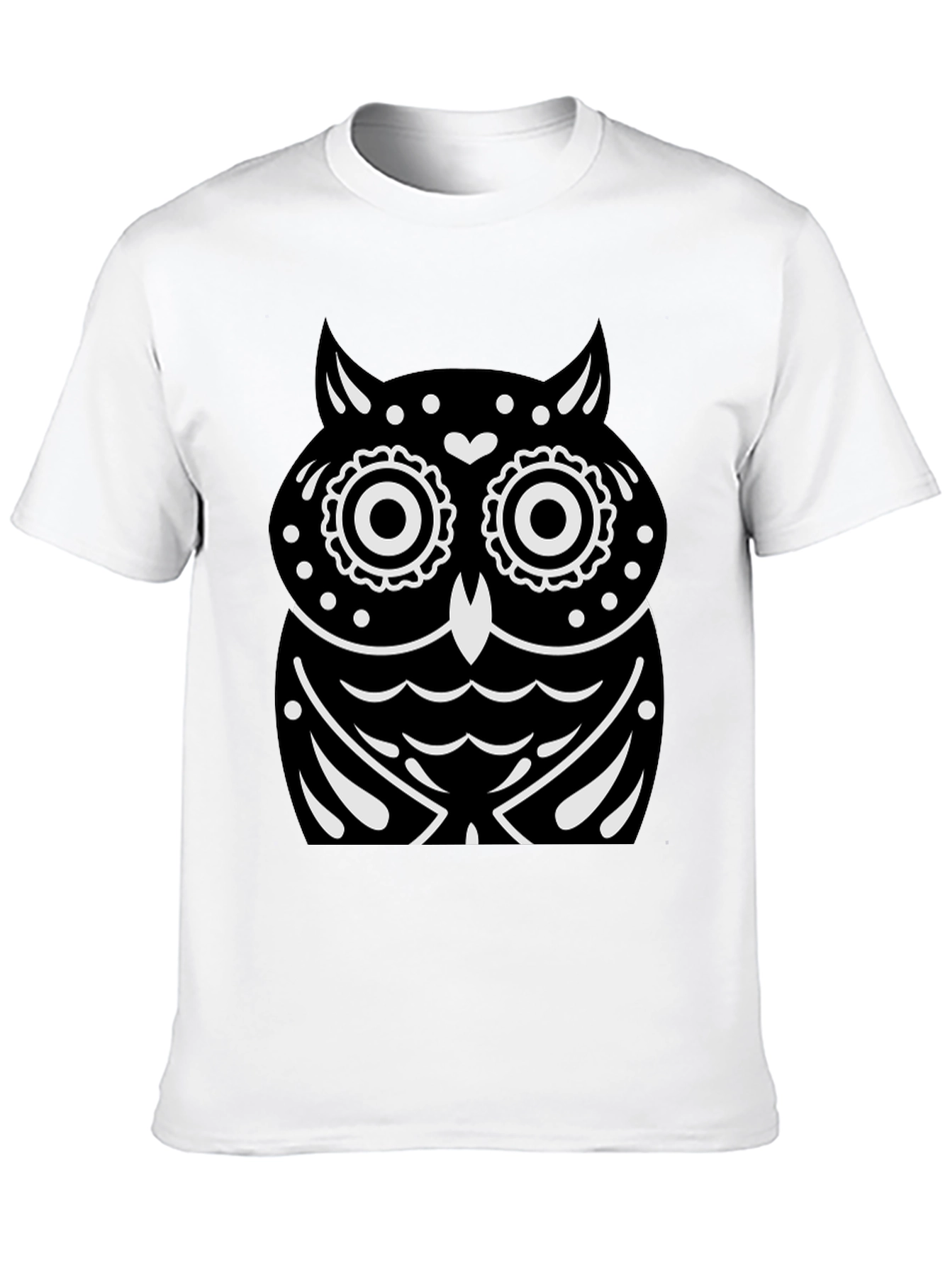 Black T-Shirt with Owl Graphic