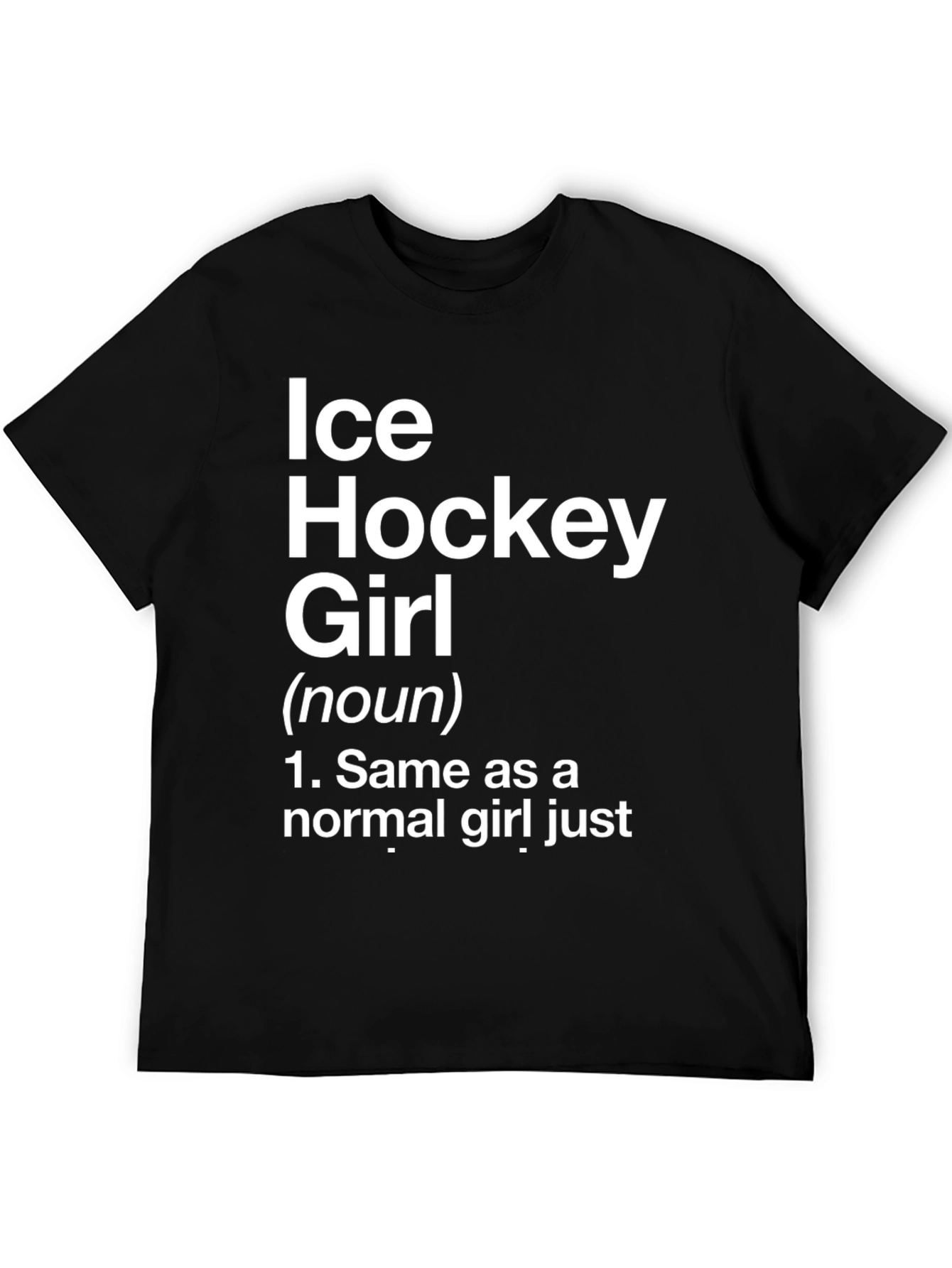 Ice Hockey Girl Graphic T-Shirt - Black