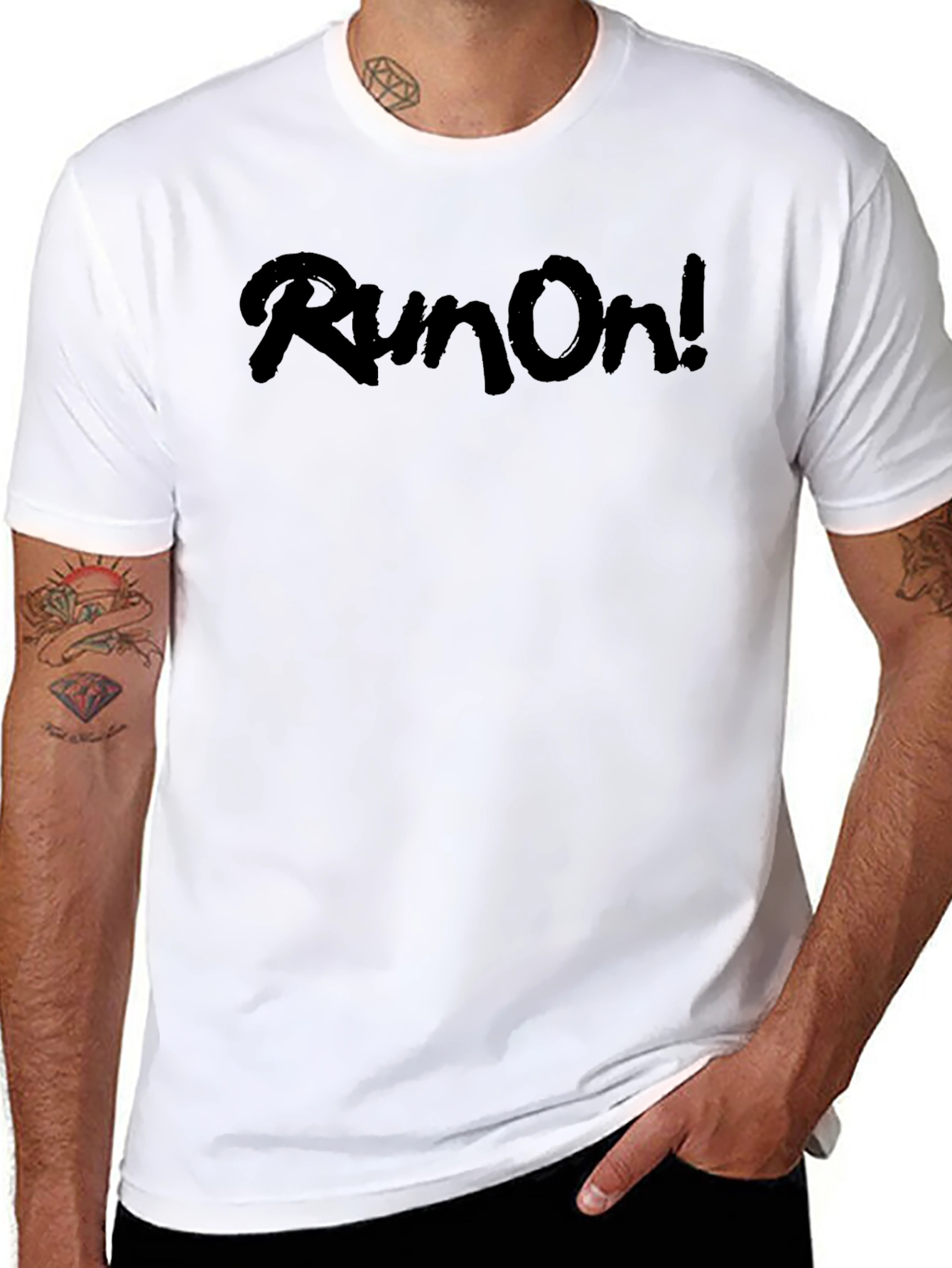 Run On! Black Graphic T-Shirt - Casual Style