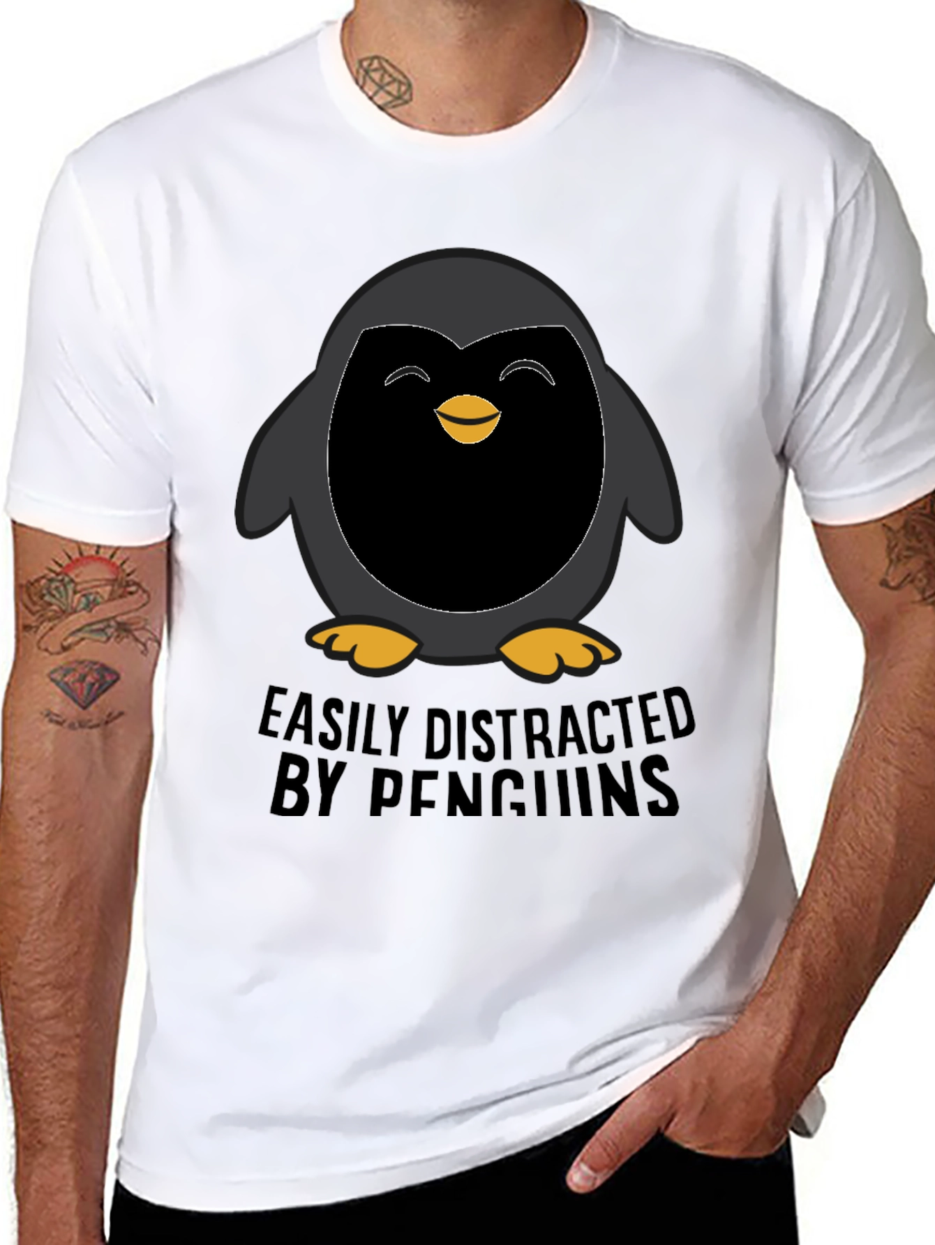 Penguin Lover T-Shirt - Easily Distracted by Penguins