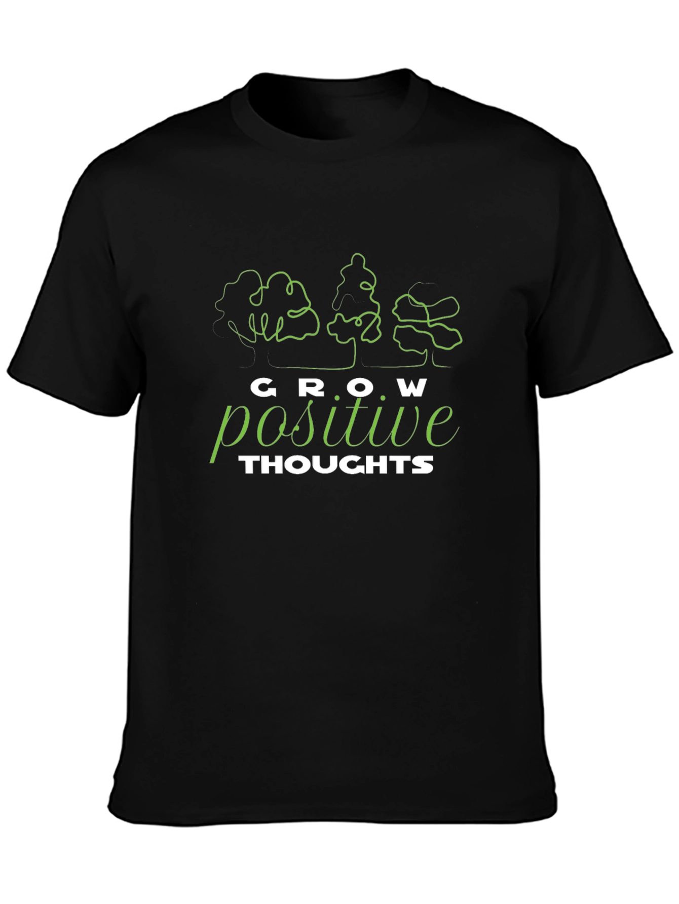 Grow Positive Thoughts T-Shirt - Black