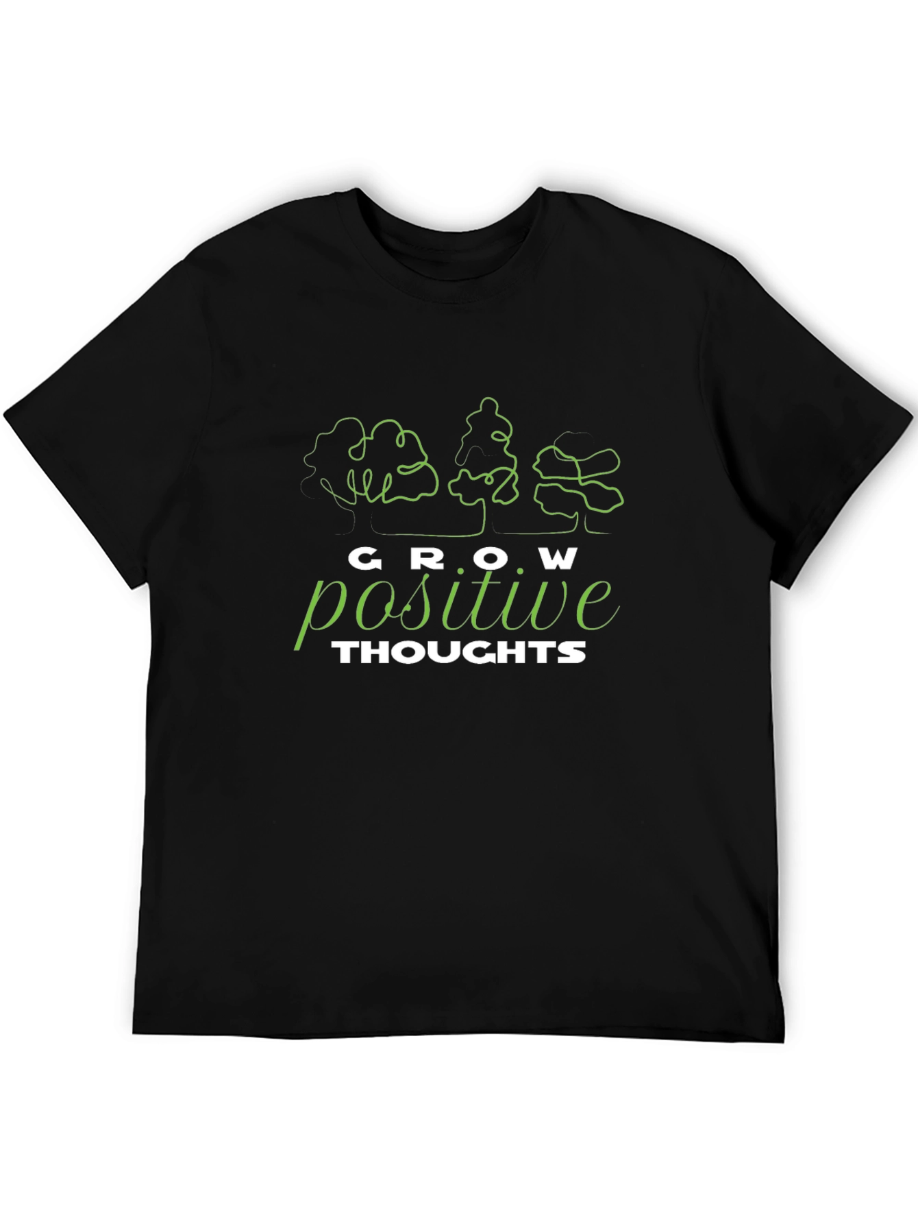 Grow Positive Thoughts T-Shirt - Black