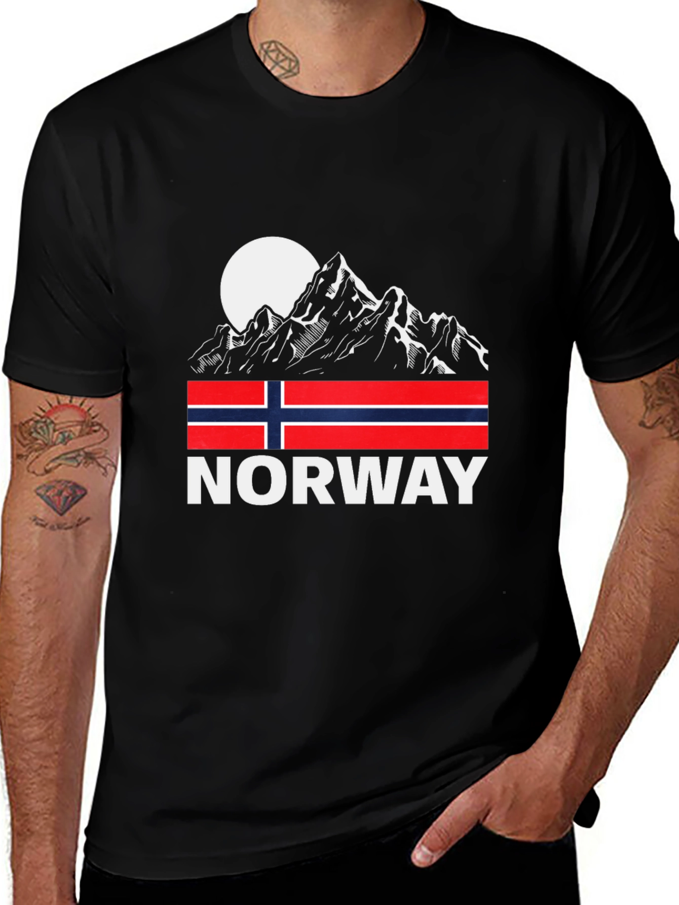 Norway Mountain Flag Graphic Tee
