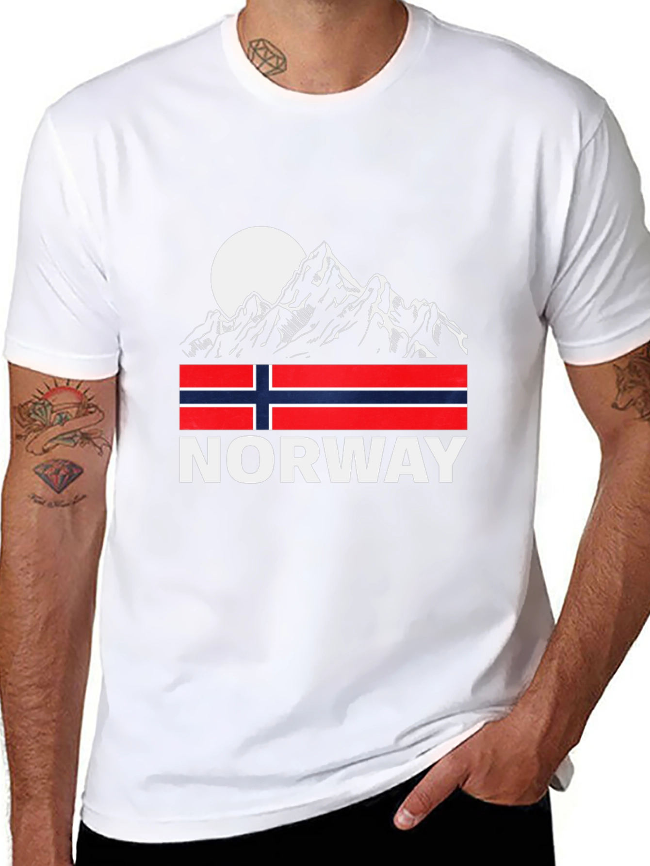 Norway Mountain Flag Graphic Tee