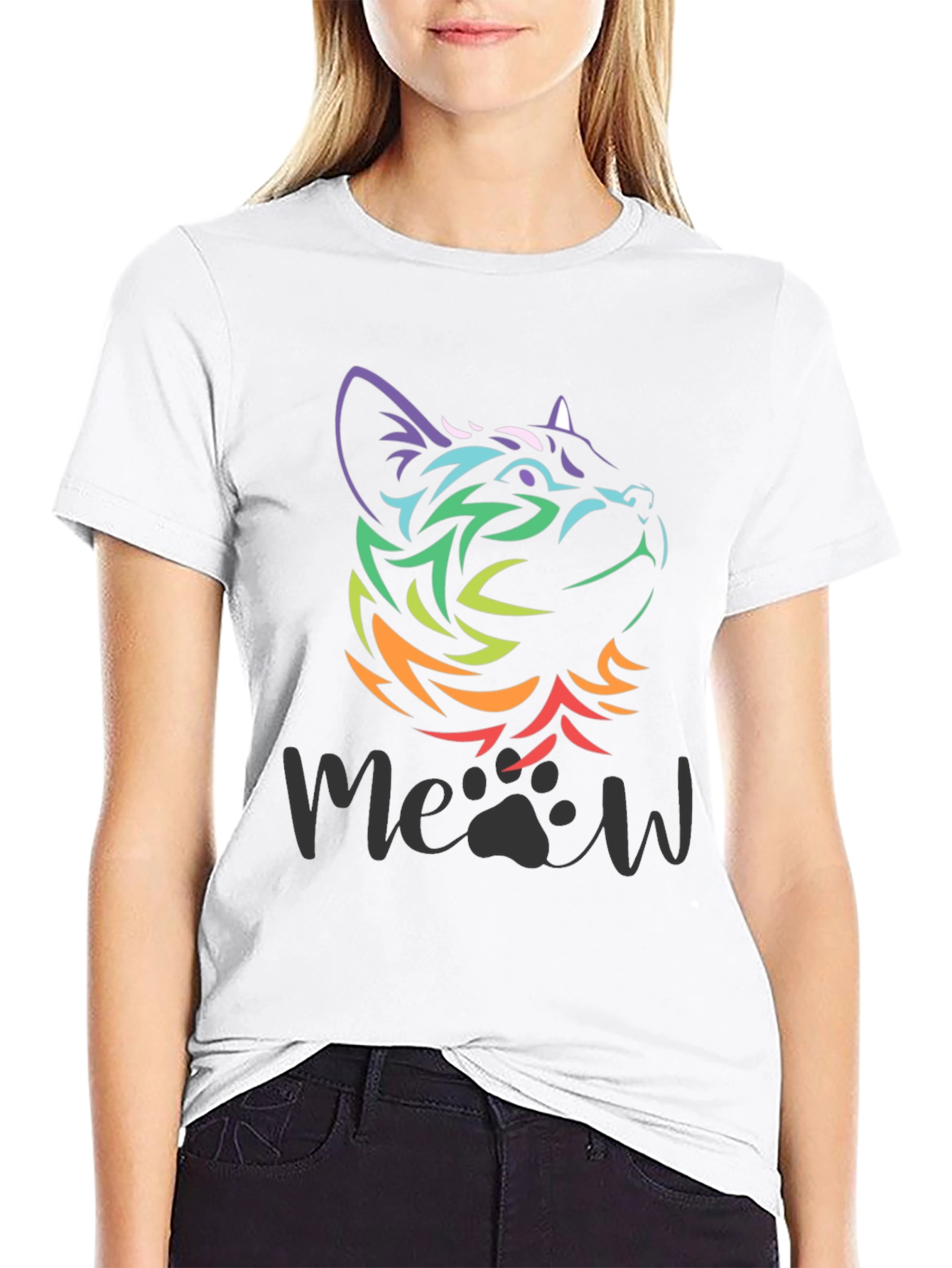 Rainbow Cat Meow T-Shirt
