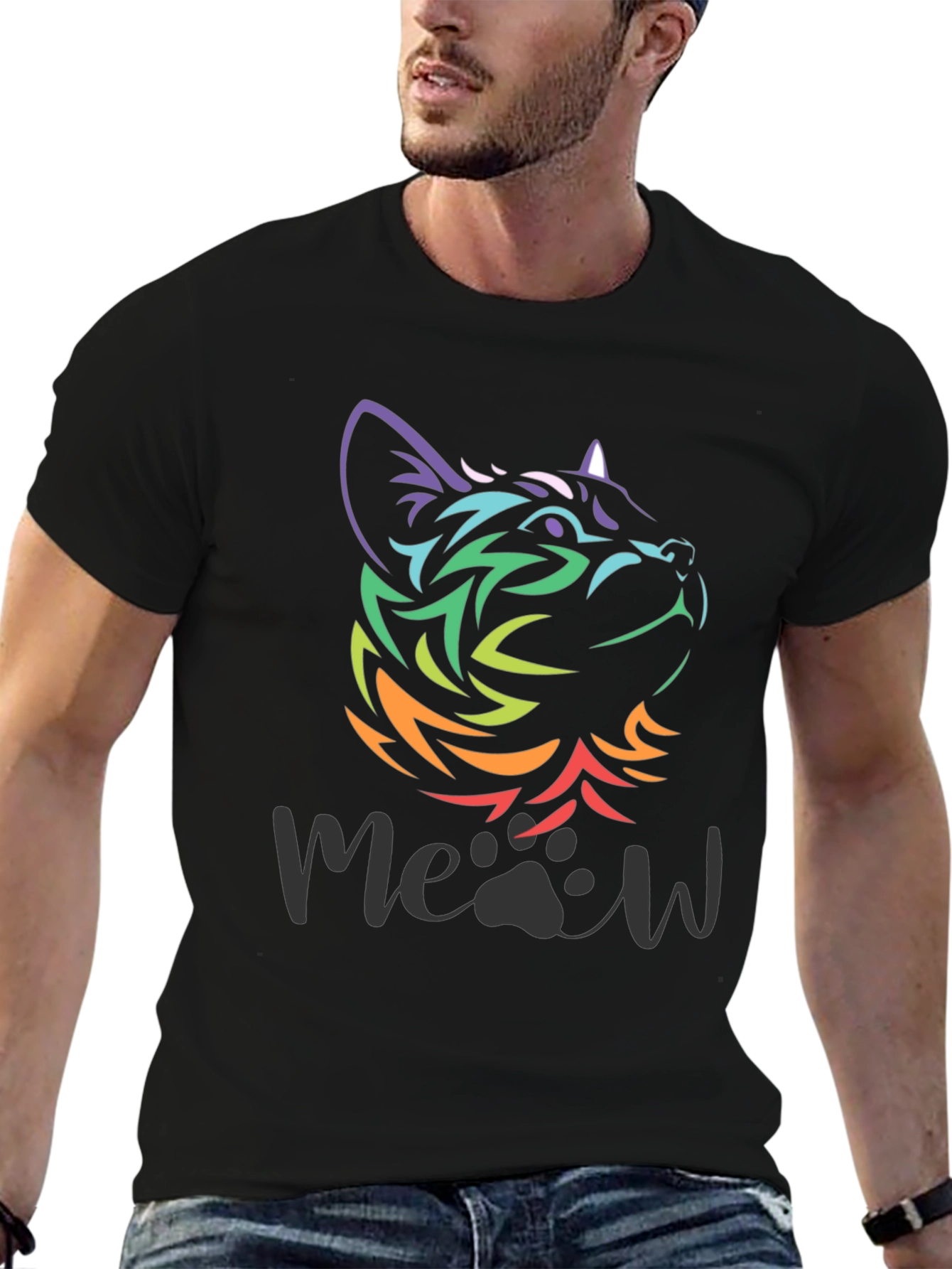 Rainbow Cat Meow T-Shirt