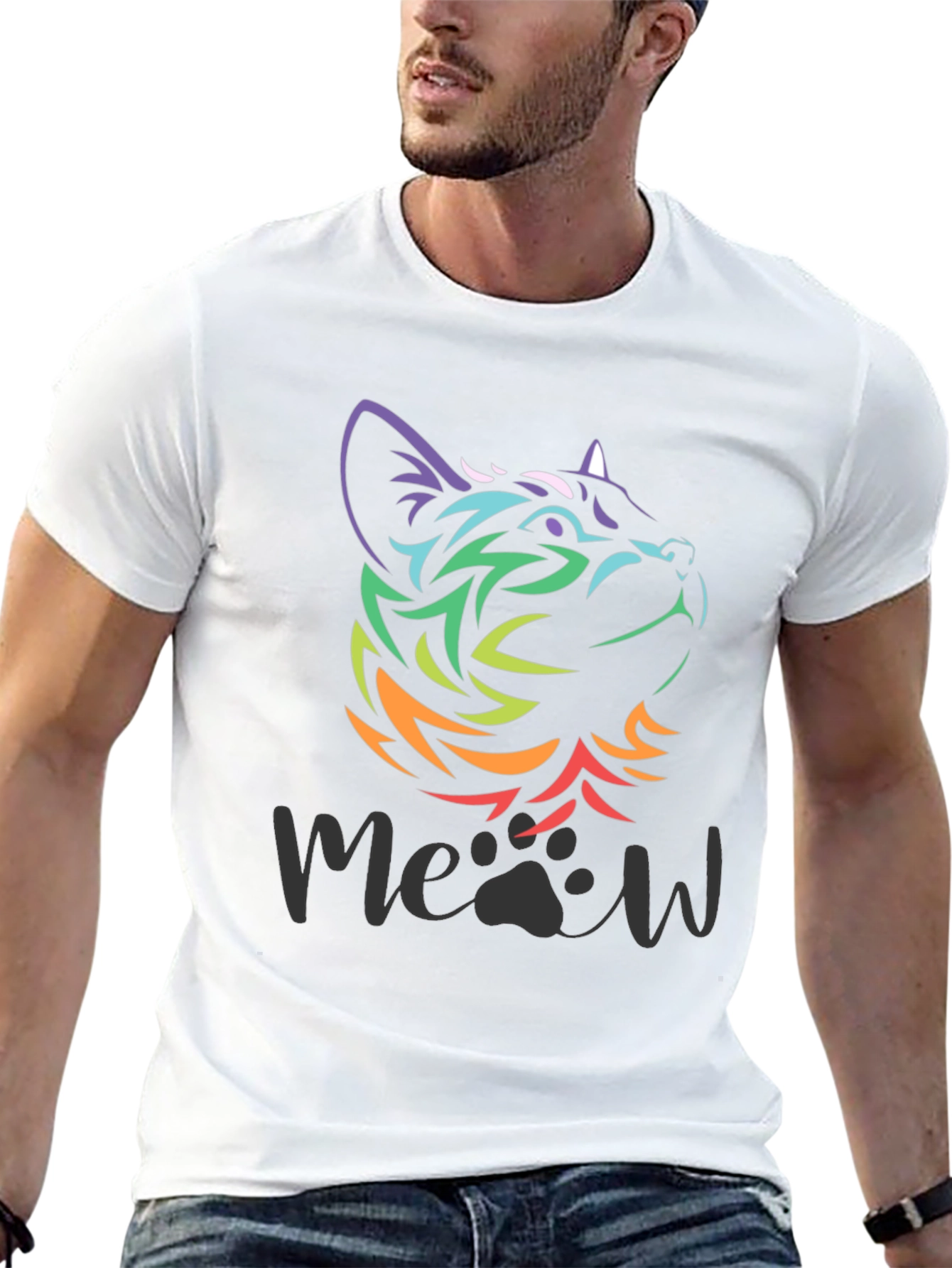 Rainbow Cat Meow T-Shirt
