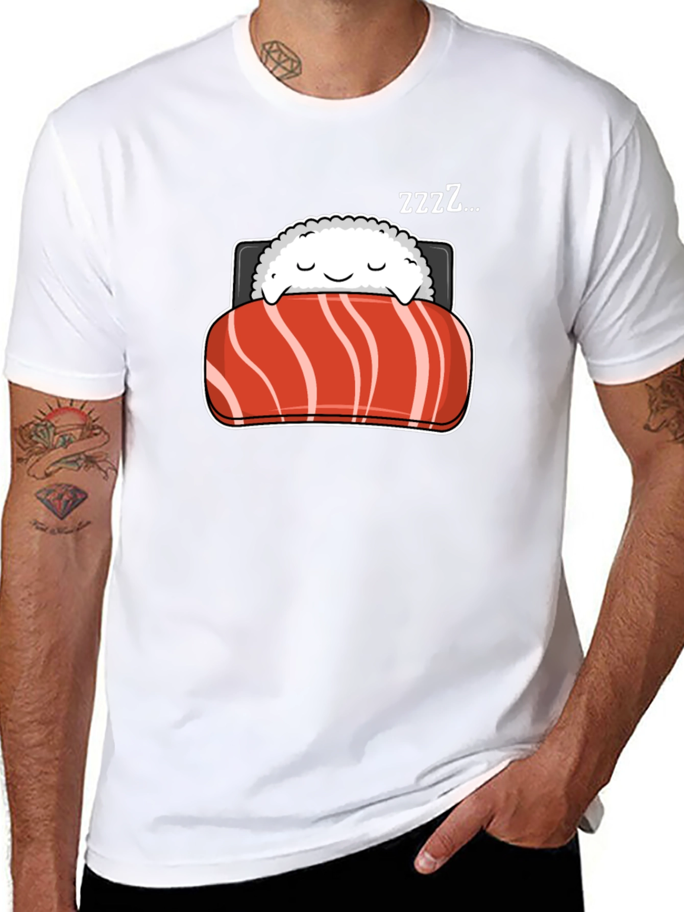Sleeping Sushi Roll Graphic T-Shirt
