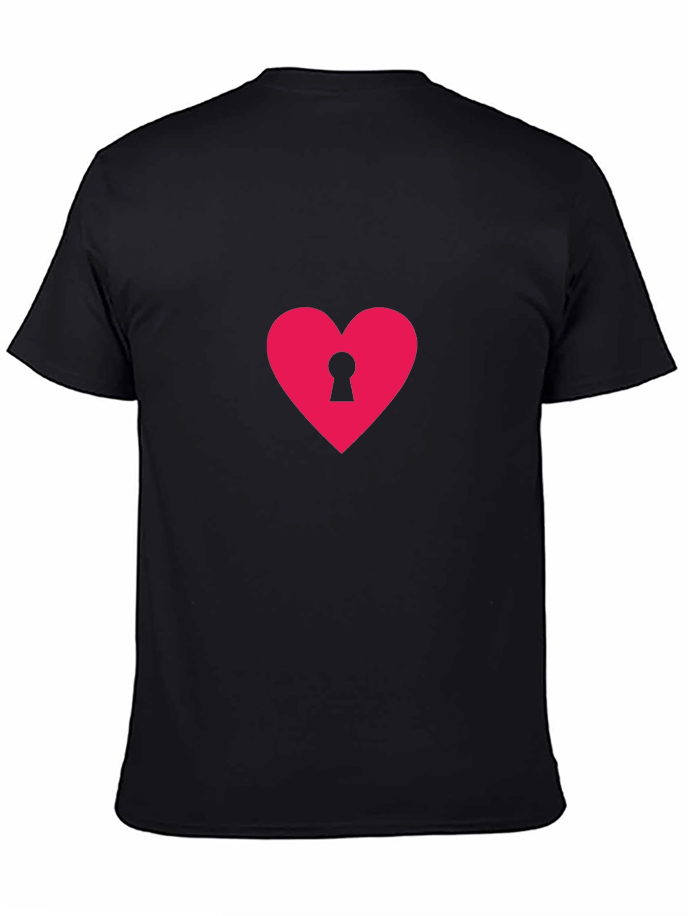 Heart Lock T-Shirt - Black Casual Tee