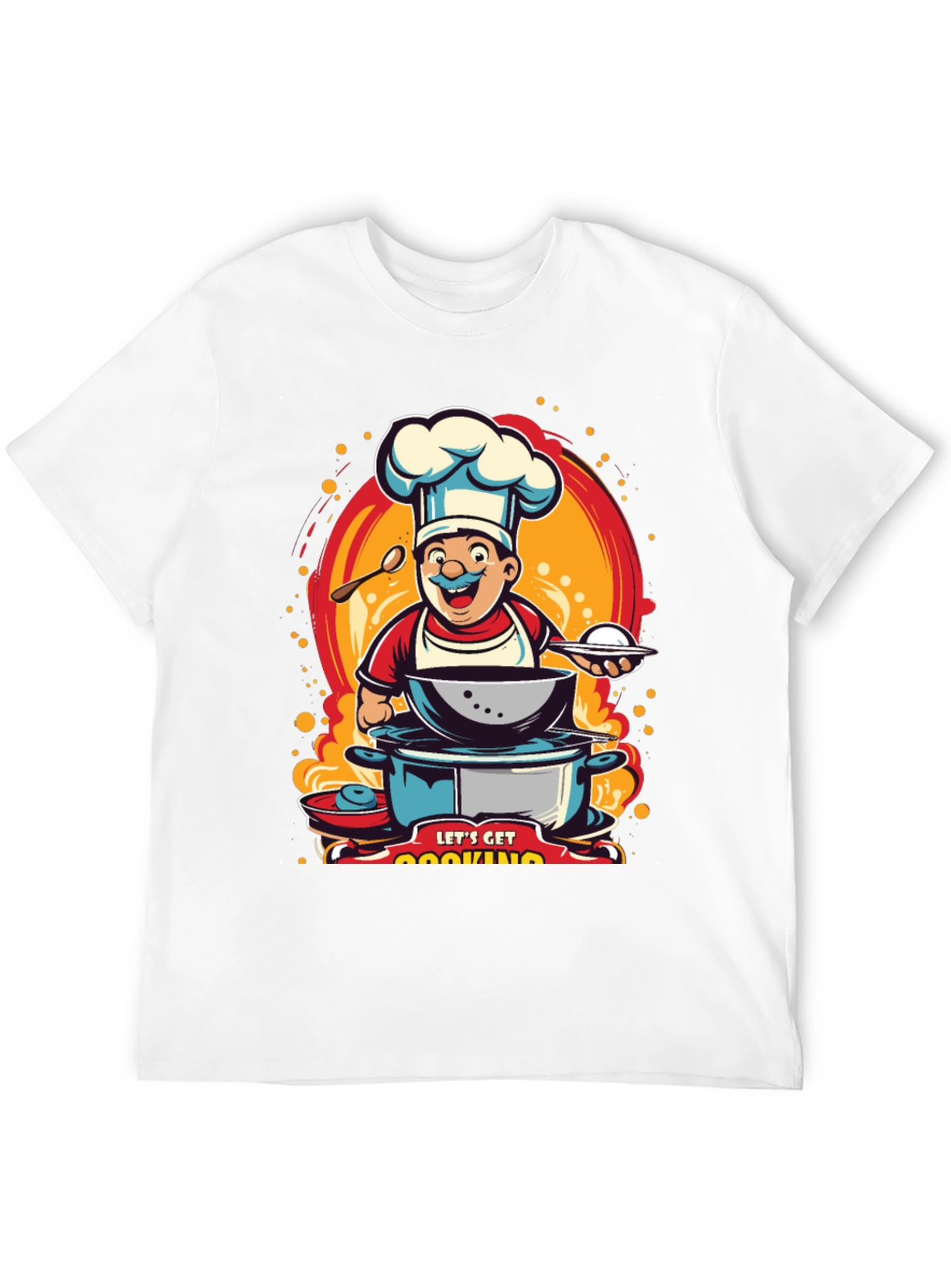 Lets Get Cooking T-Shirt - Chef Cartoon Design