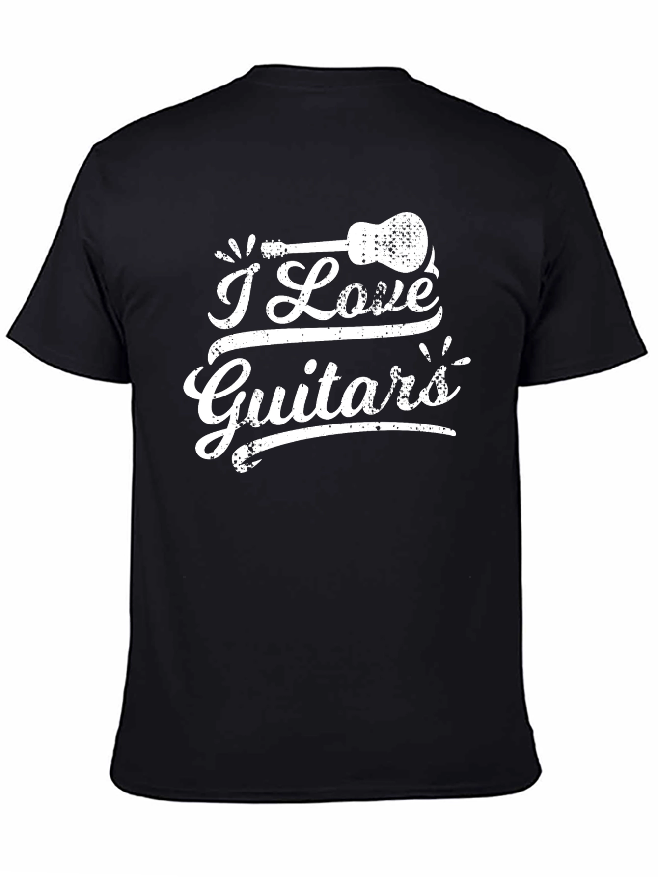 I Love Guitars Black Graphic Tee