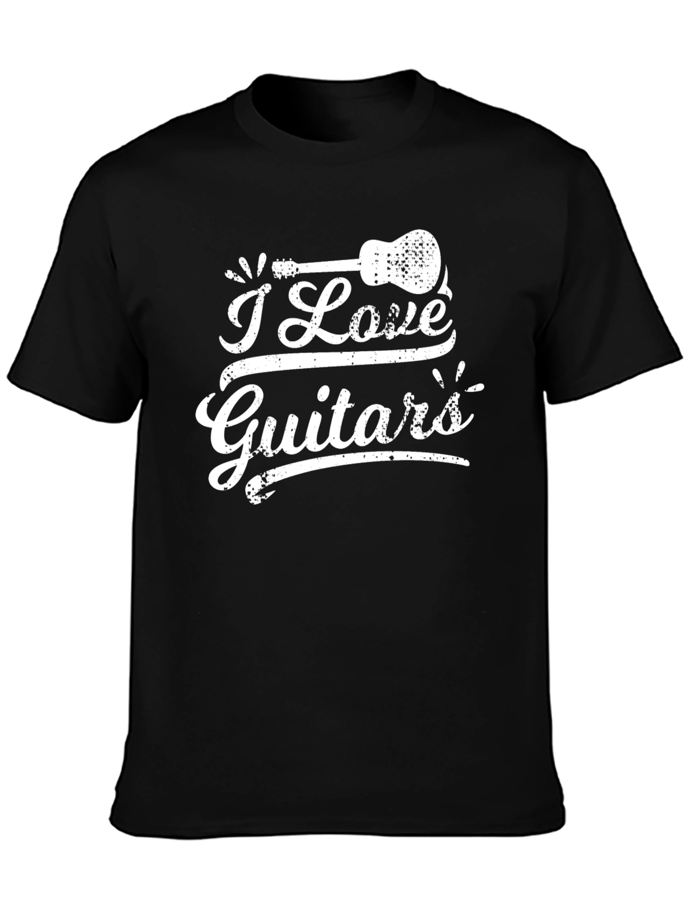 I Love Guitars Black Graphic Tee