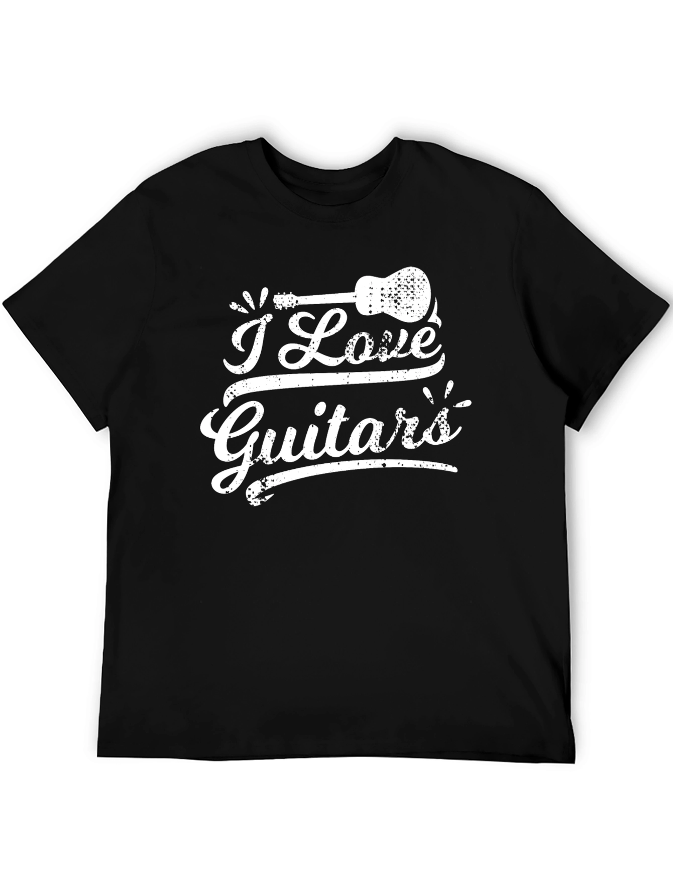 I Love Guitars Black Graphic Tee