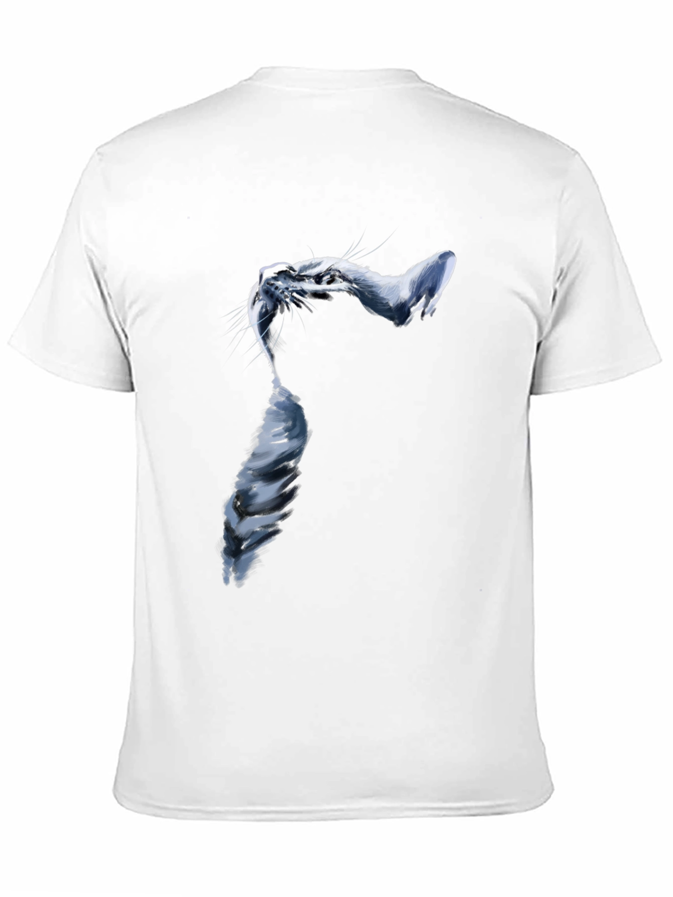 Stylish Cat Graphic Black T-Shirt