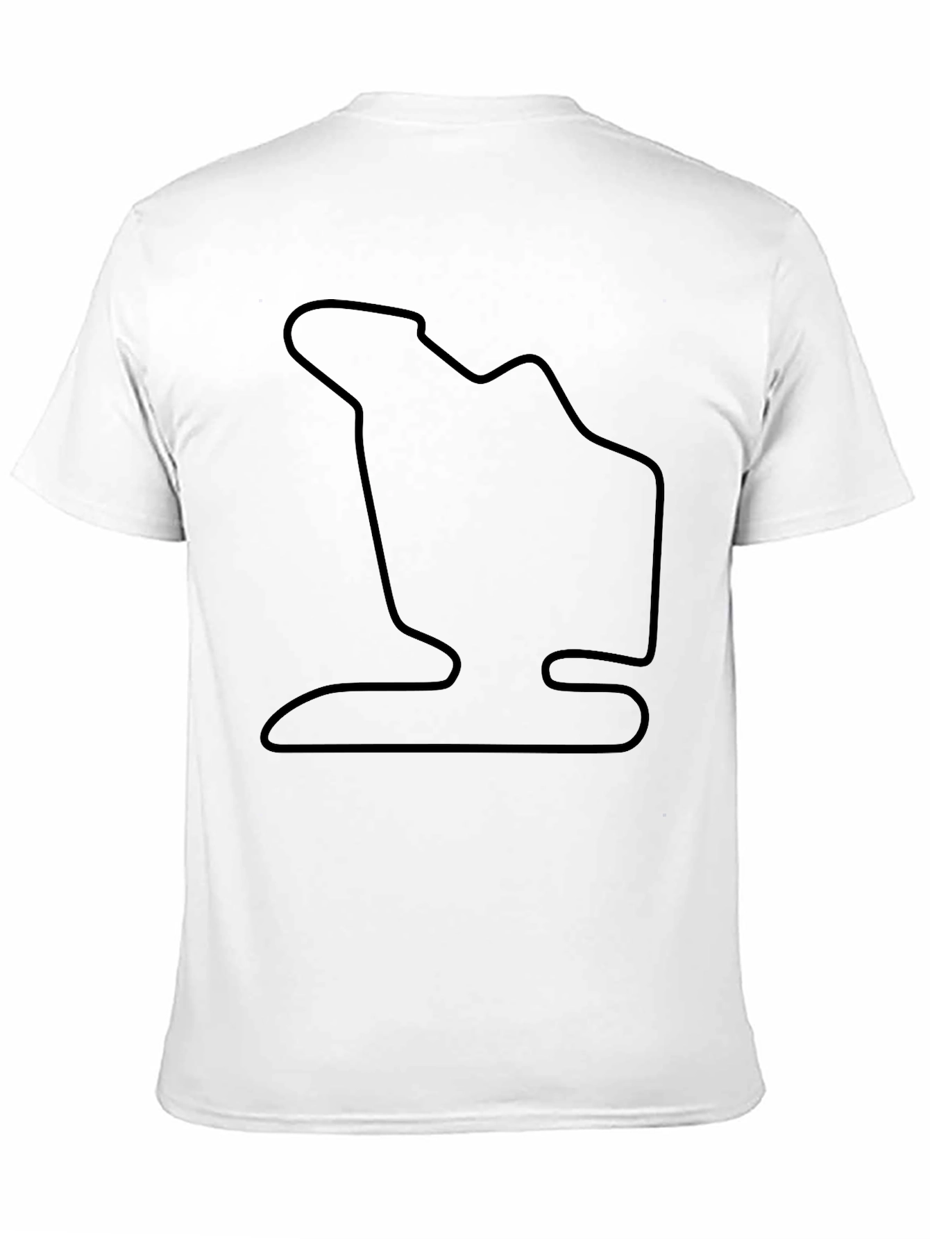 Race Track Outline Black T-Shirt