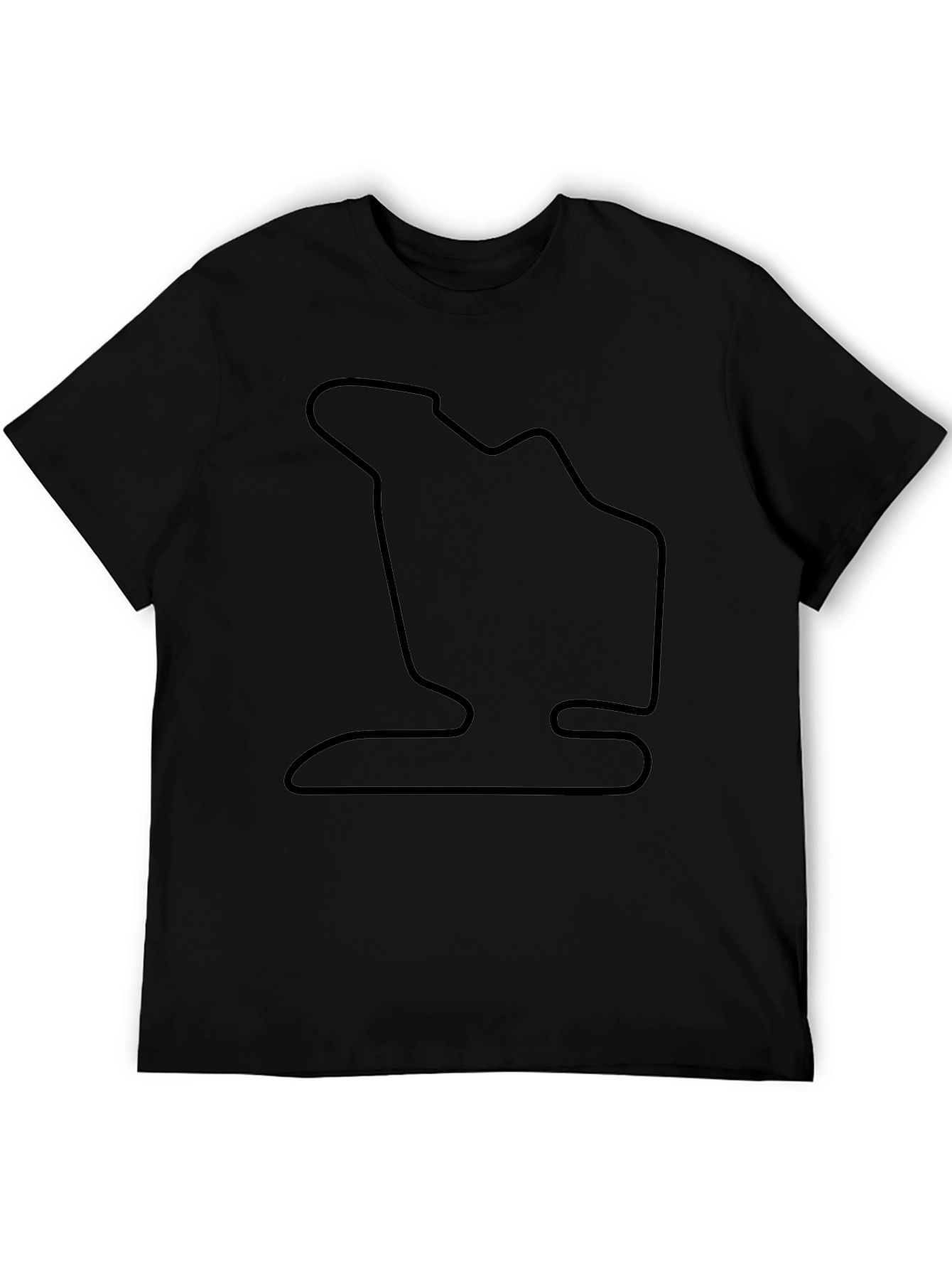 Race Track Outline Black T-Shirt