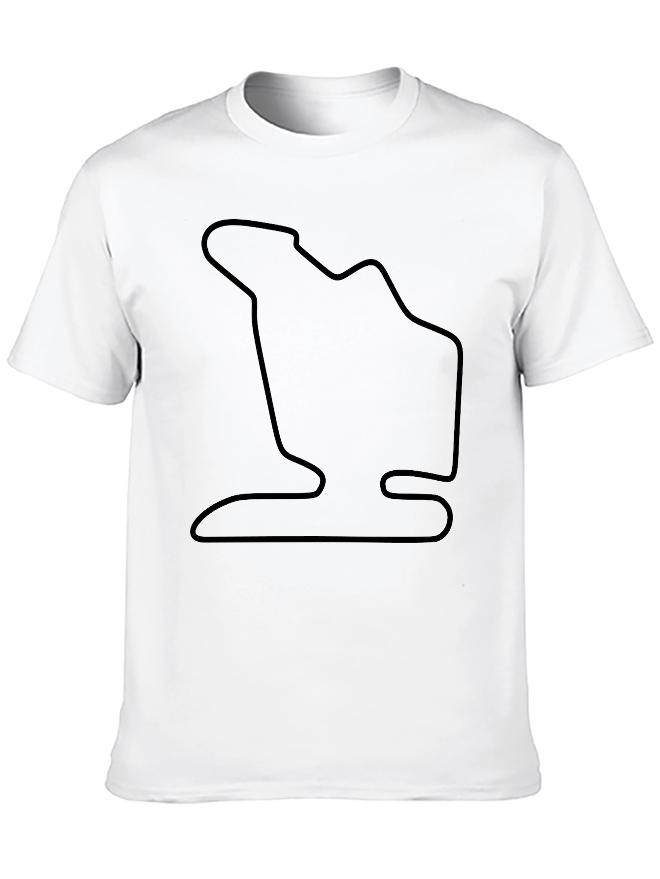 Race Track Outline Black T-Shirt