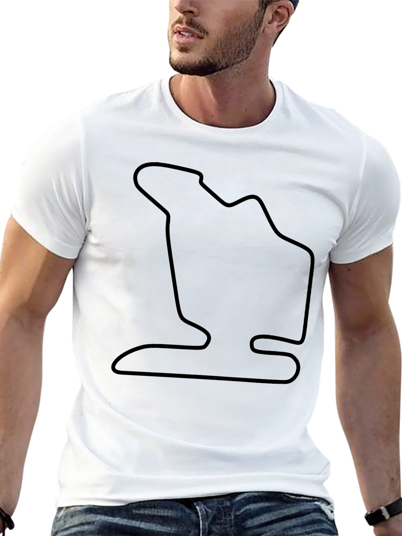 Race Track Outline Black T-Shirt