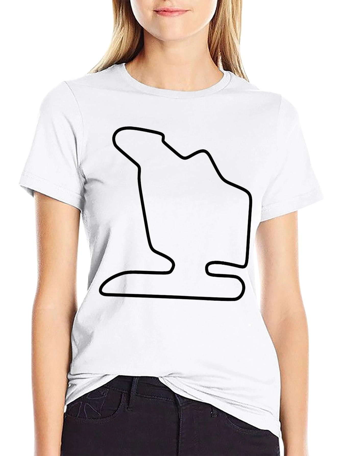 Race Track Outline Black T-Shirt