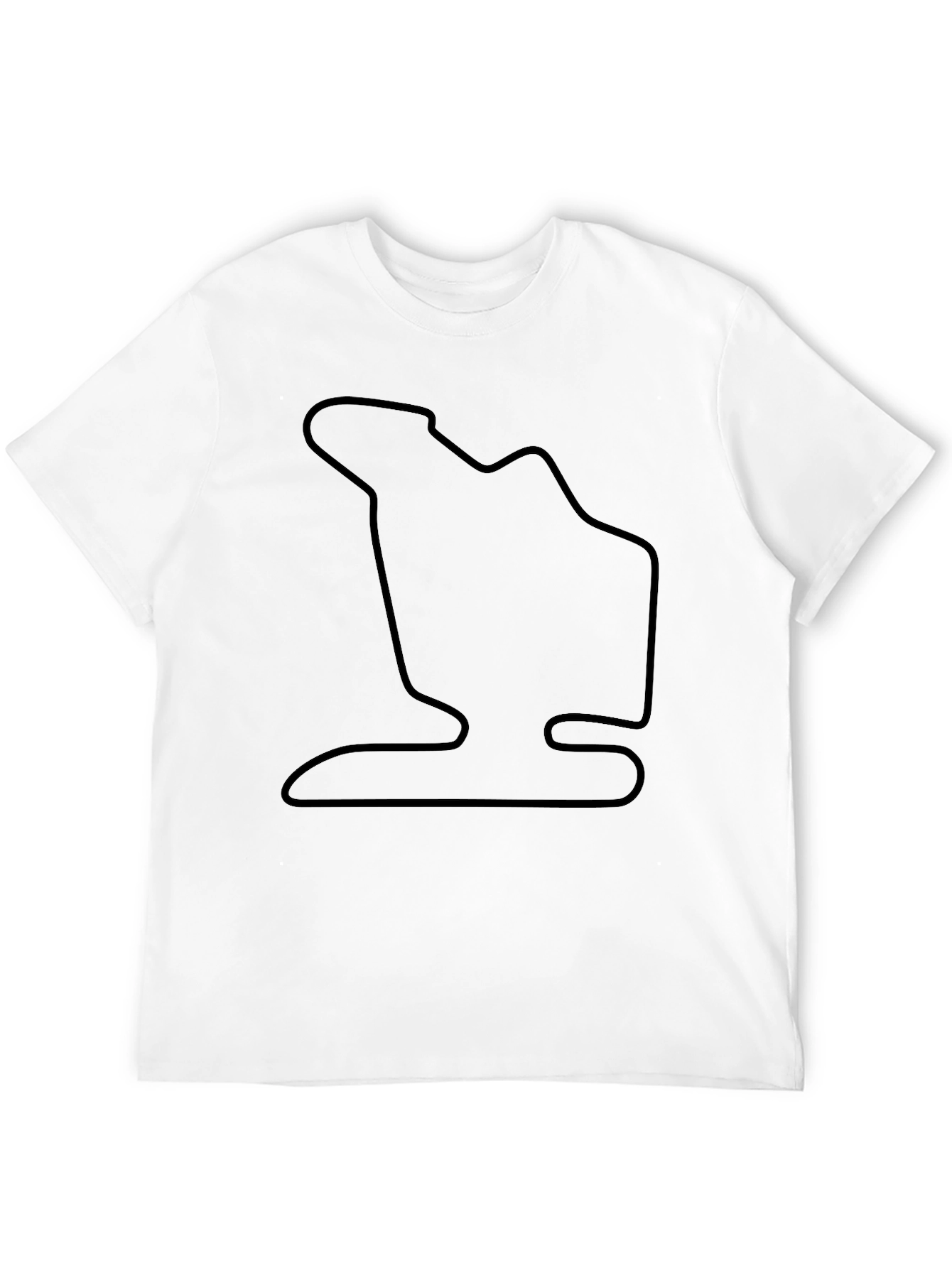 Race Track Outline Black T-Shirt