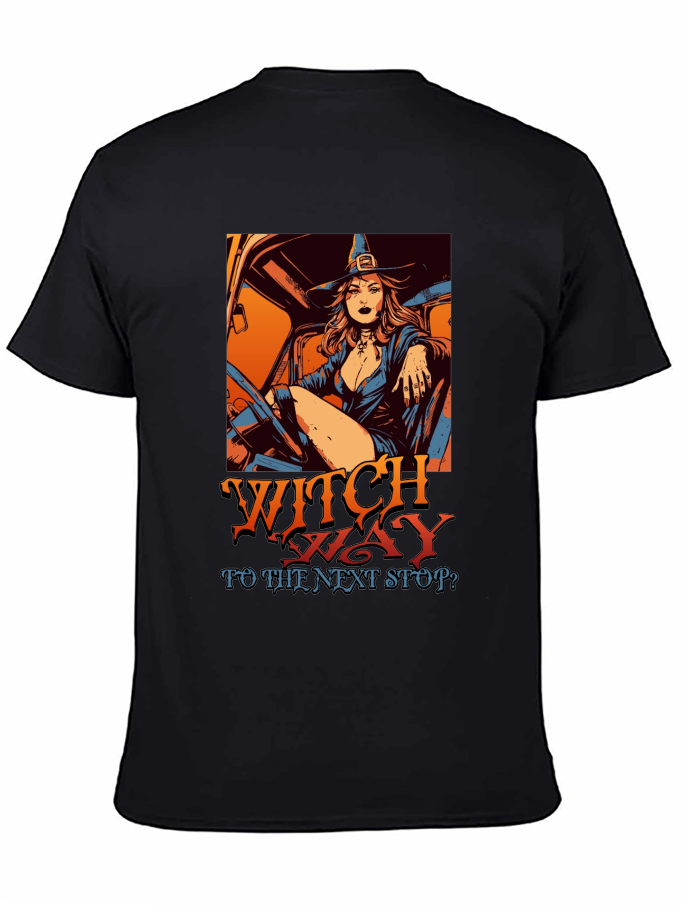 Witch Way T-Shirt - Halloween Trucker Witch