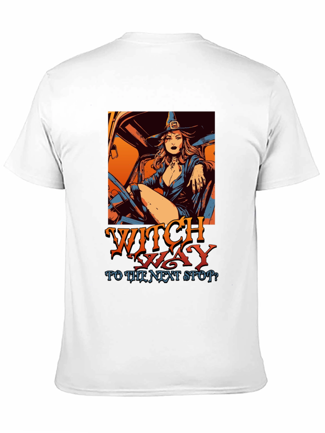 Witch Way T-Shirt - Halloween Trucker Witch