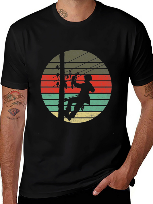 Lineman Retro Sunset T-Shirt