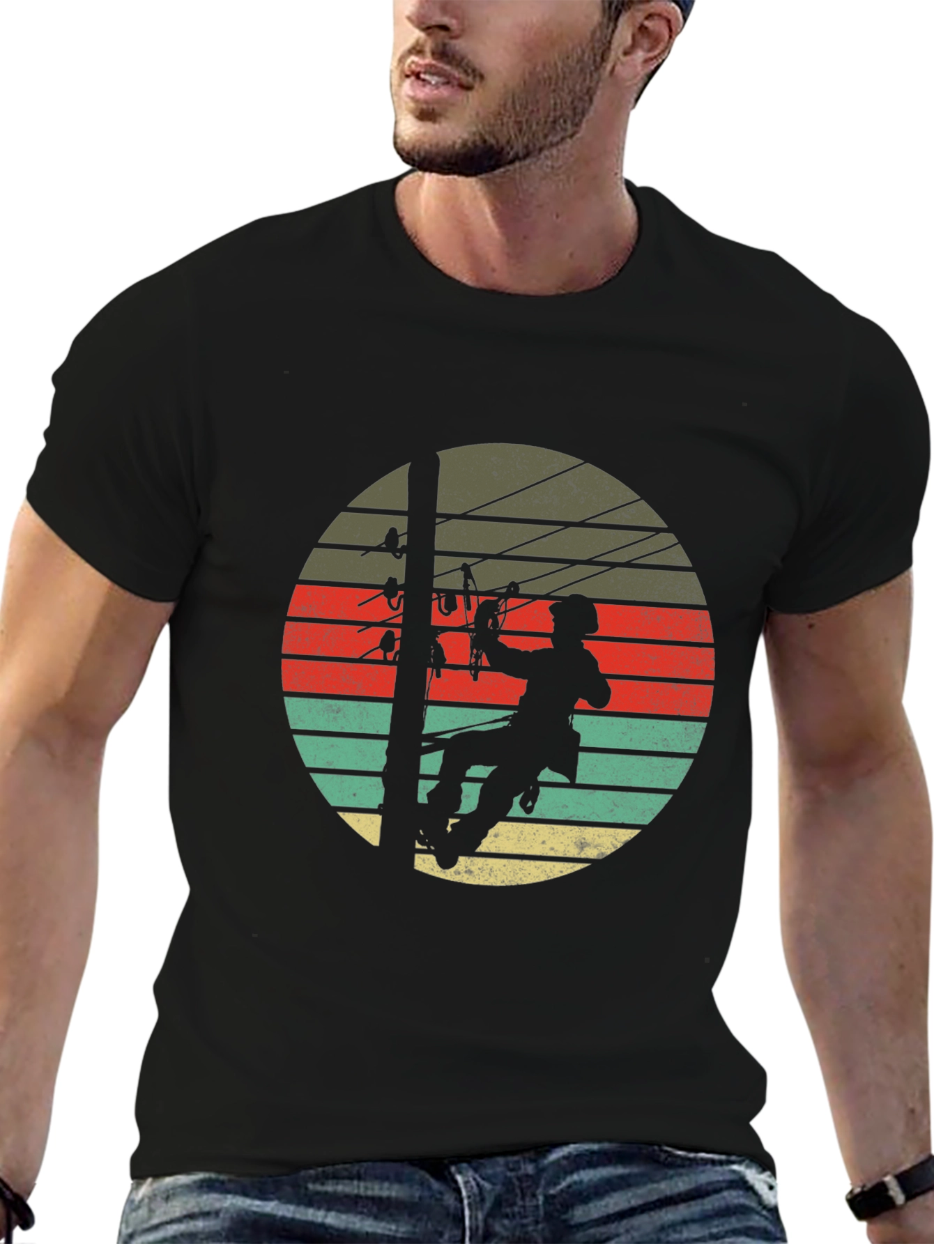 Lineman Retro Sunset T-Shirt