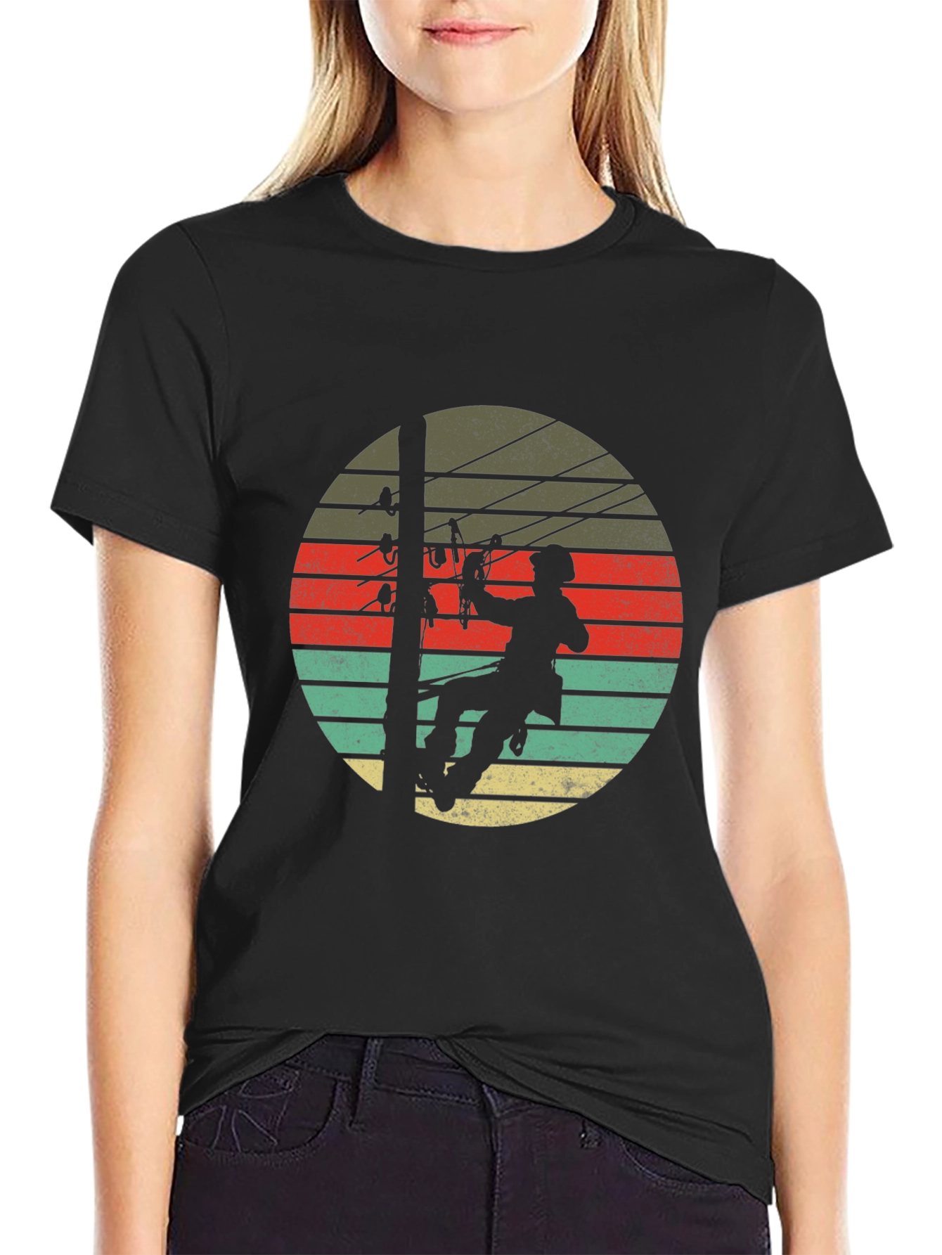 Lineman Retro Sunset T-Shirt