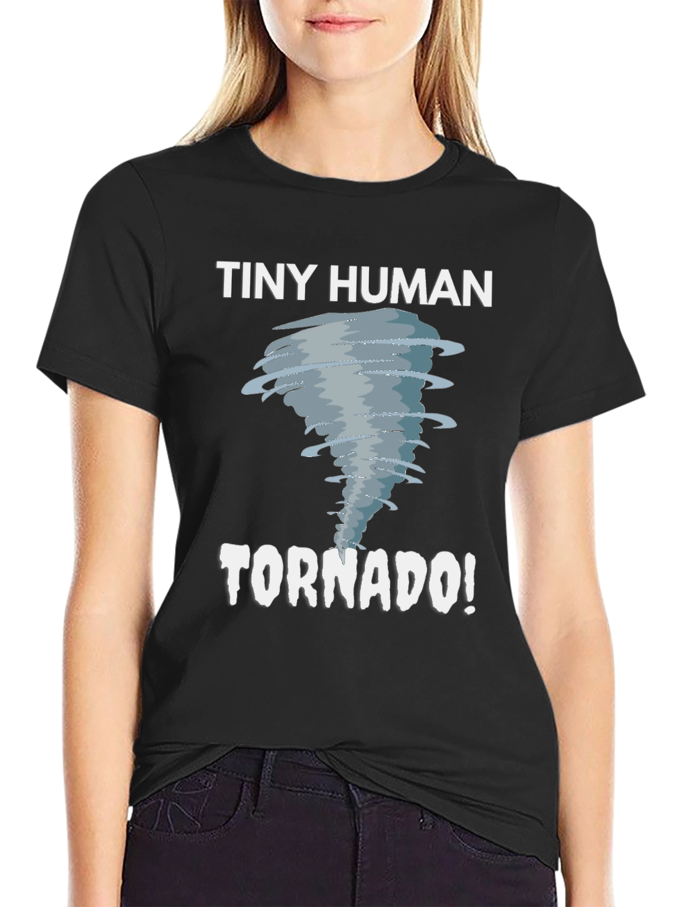 Tiny Human Tornado Black Graphic Tee