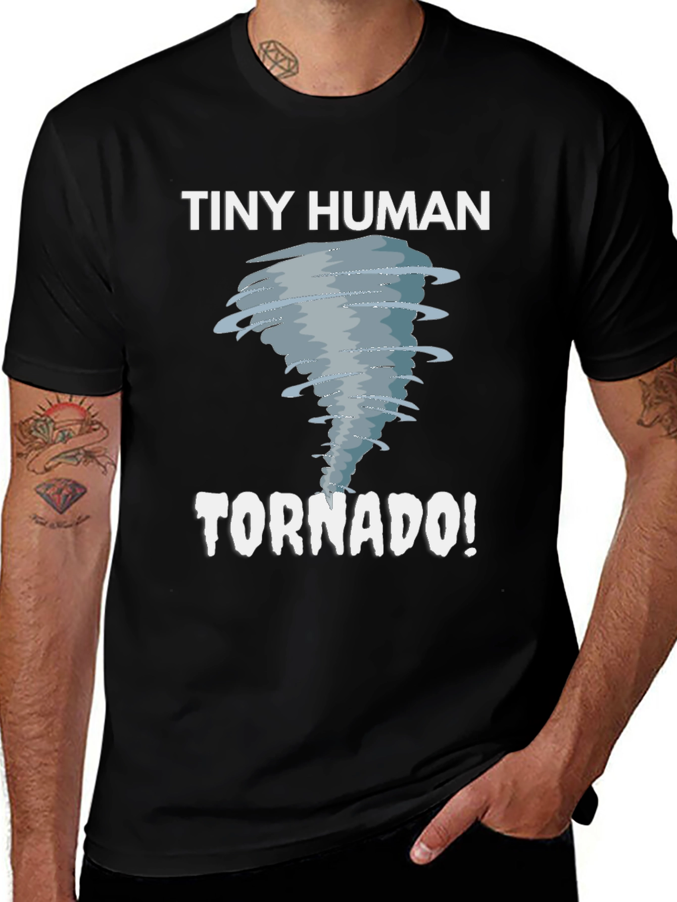 Tiny Human Tornado Black Graphic Tee