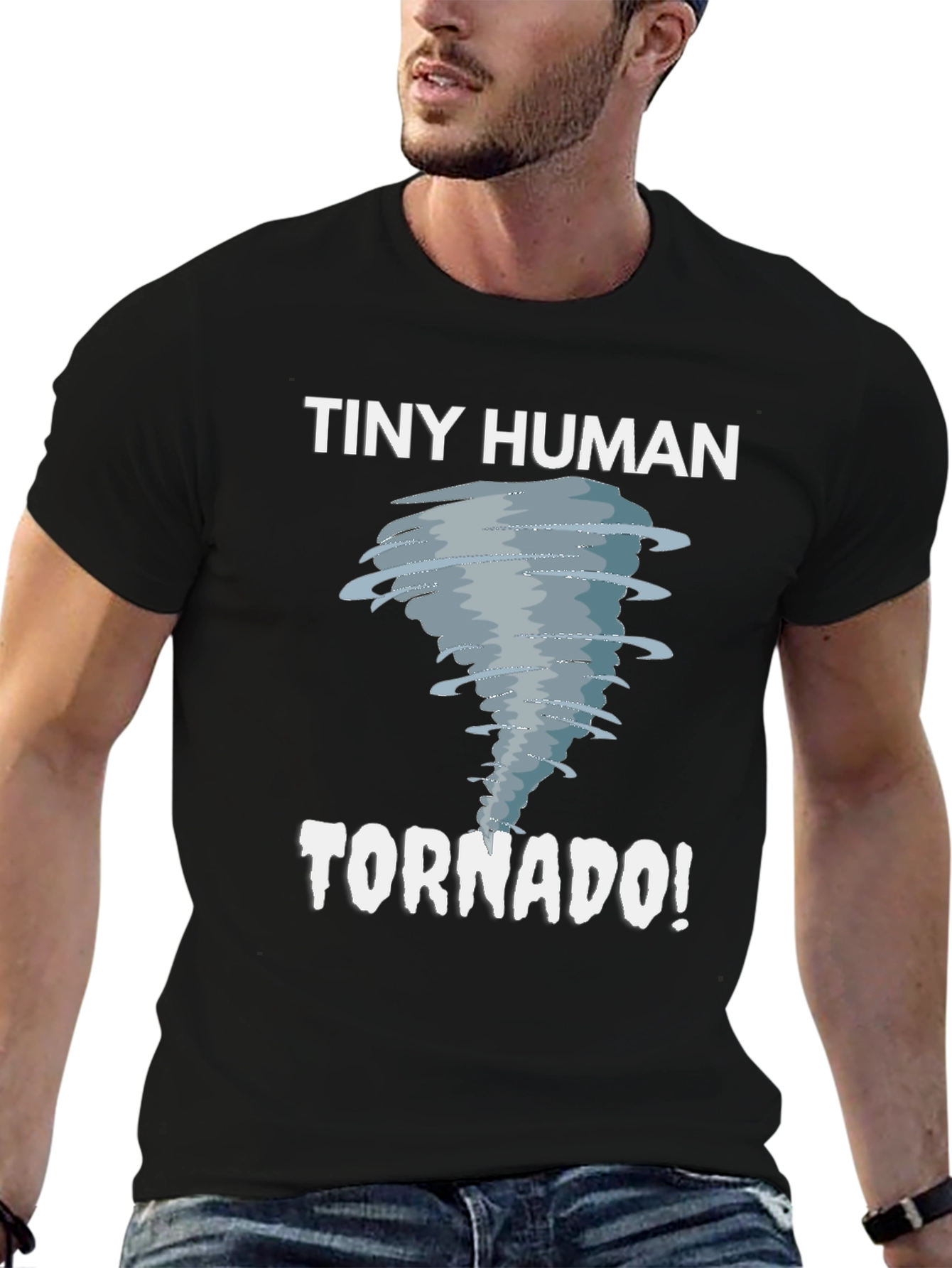 Tiny Human Tornado Black Graphic Tee