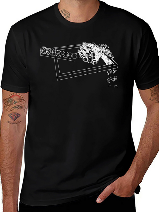 Geometric Design Black Graphic Tee